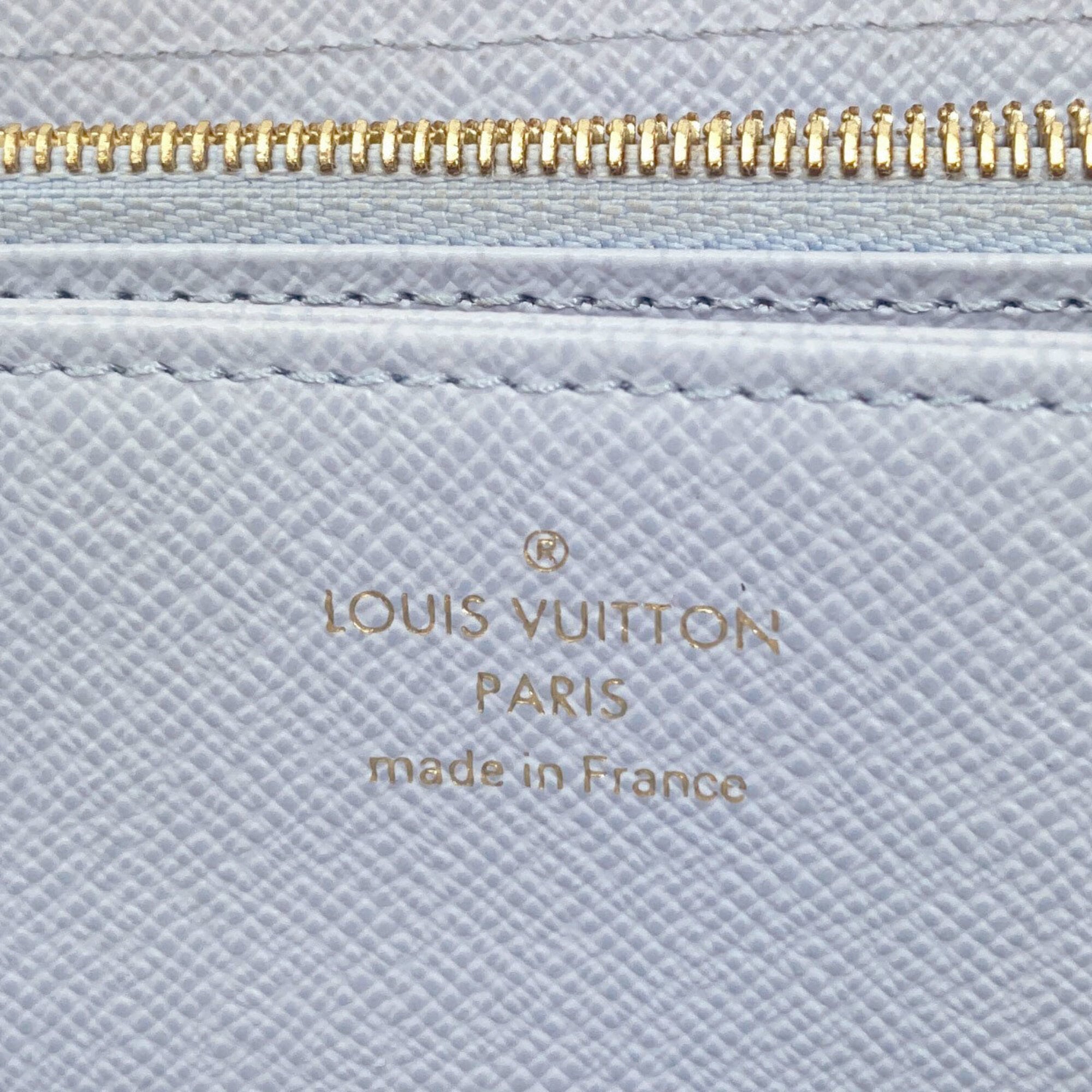 Louis Vuitton Beige Blue White Monogram Long Wallet (Bi-Fold) (Pre-Owned)
