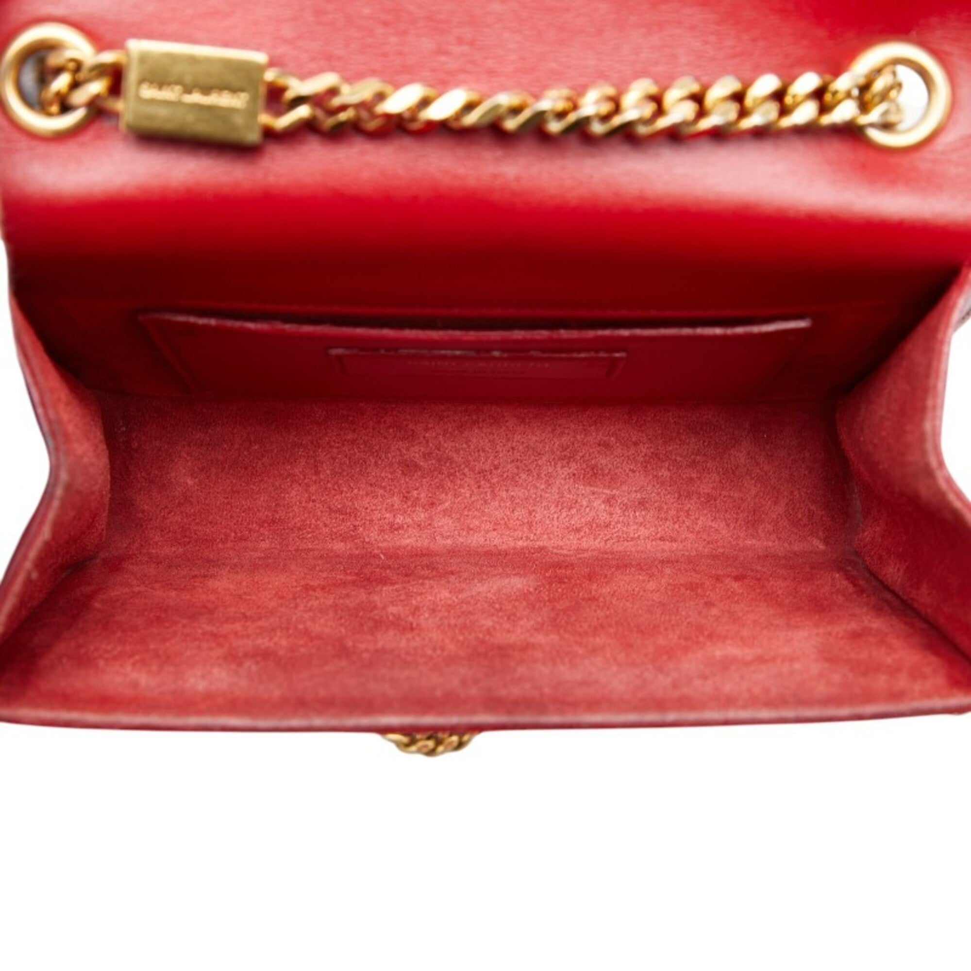 Saint Laurent Gold Red Color Leather Shoulder Bag (Pre-Owned)