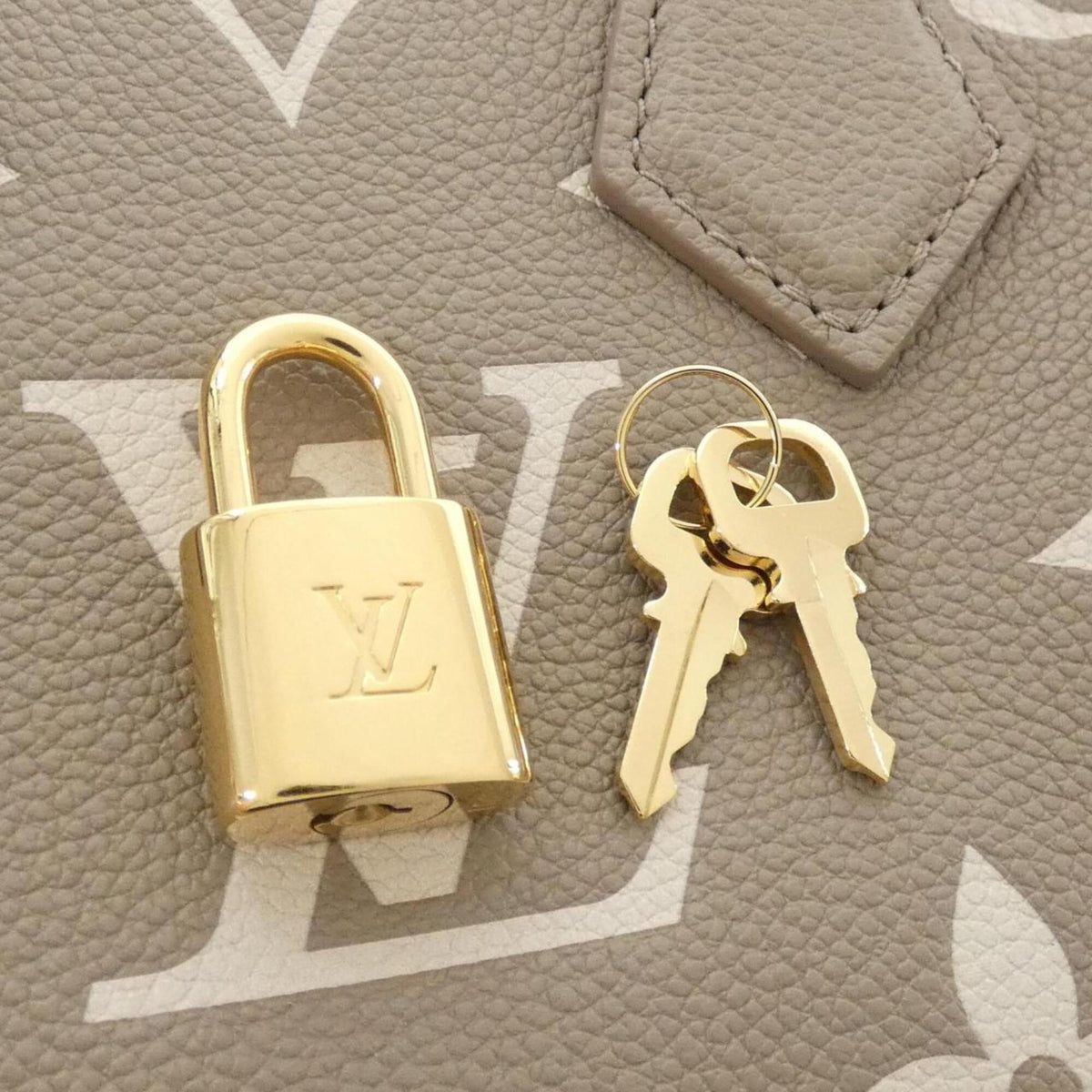 Louis Vuitton Monogram Empreinte Beige Tourterelle Leather Boston Bag (Pre-Owned)