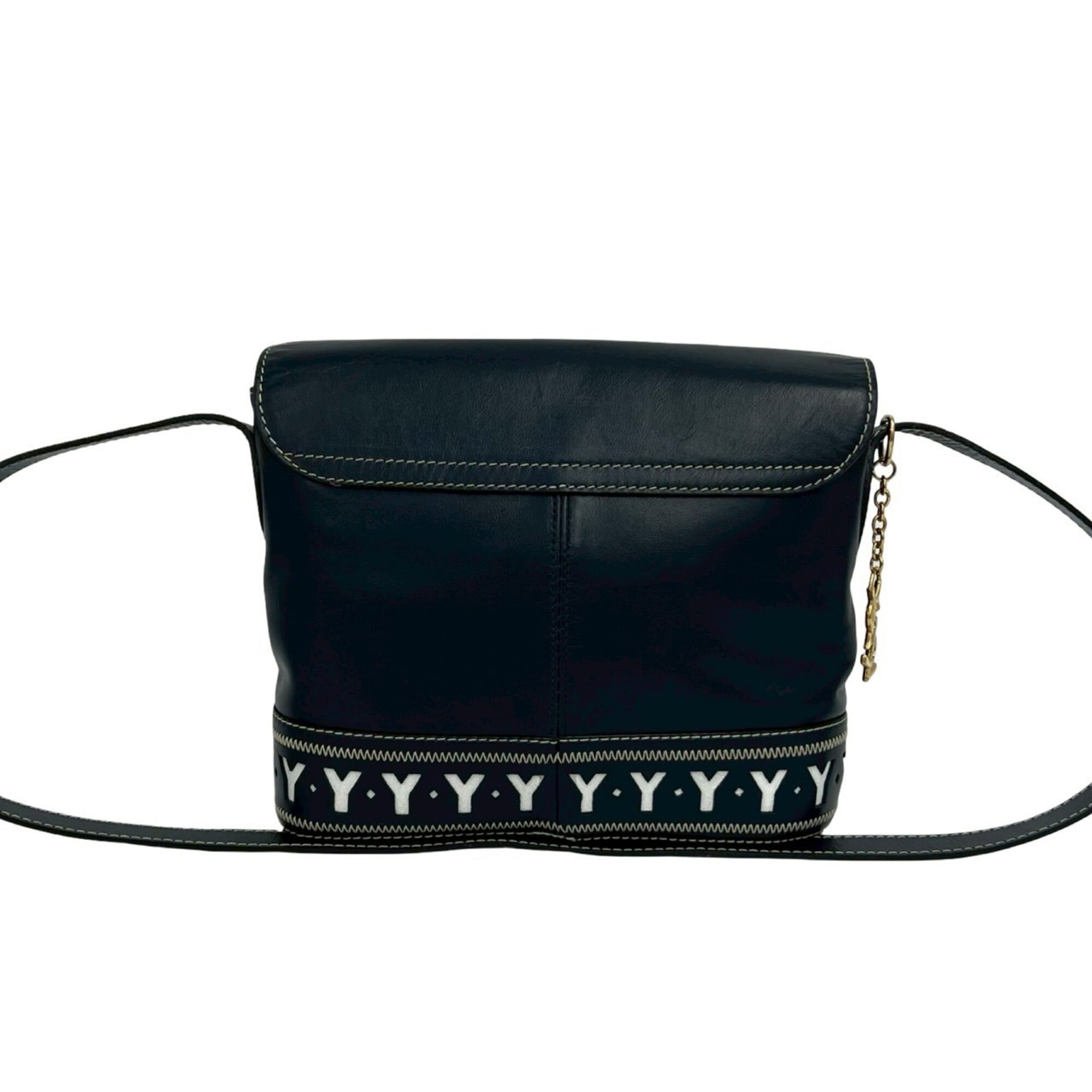 Yves Saint Laurent Navy Leather Shoulder Bag (Pre-Owned)