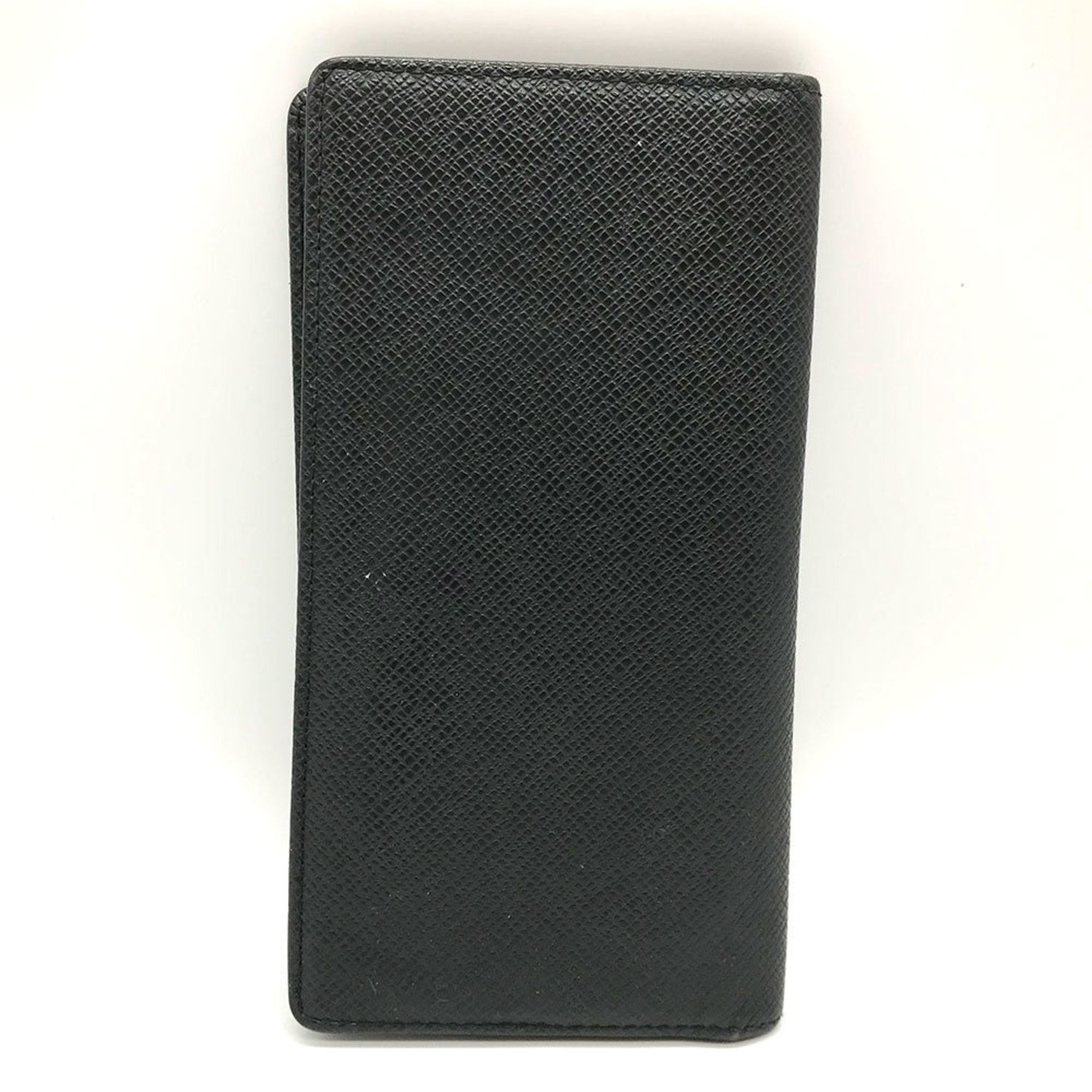 Louis Vuitton Black Noir Taiga Leather Long Bill Wallet (Bi-Fold) (Pre-Owned)