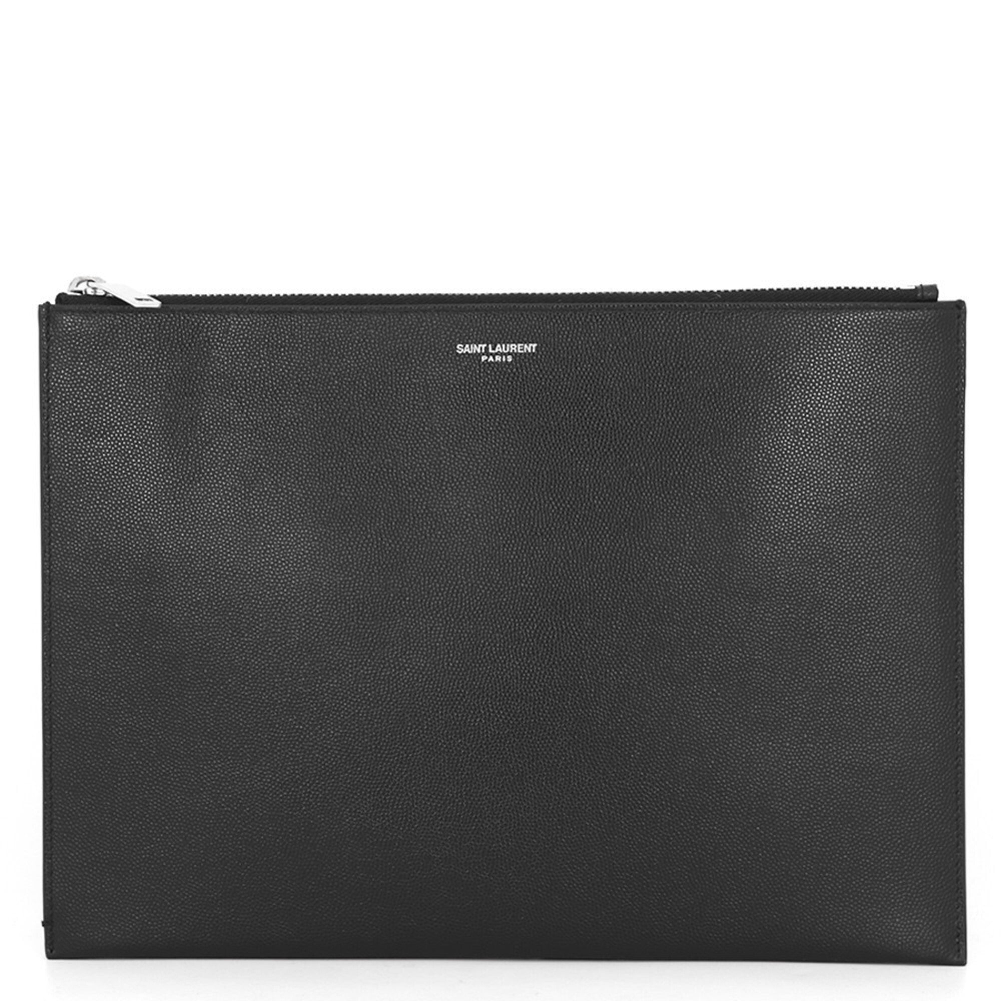 Yves Saint Laurent Black Leather Clutch Bag (Pre-Owned)