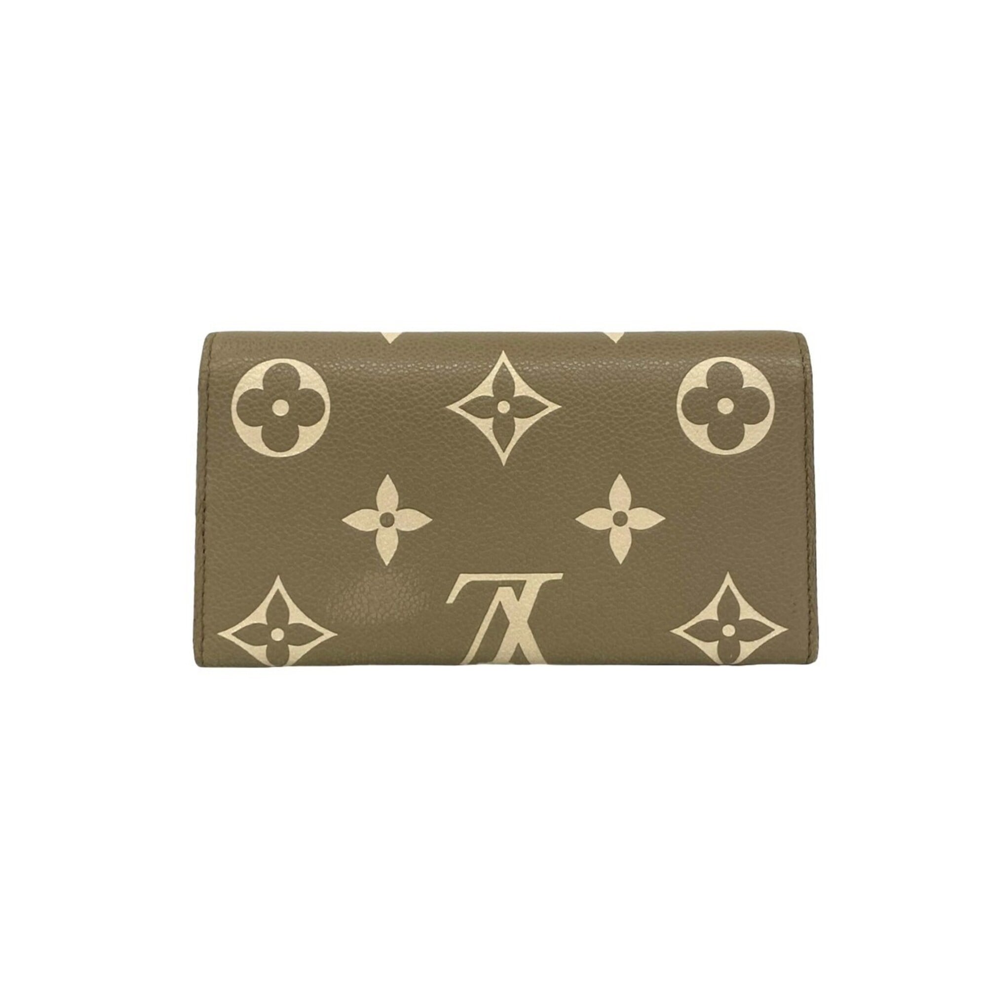 Louis Vuitton Beige Leather Long Wallet (Bi-Fold) (Pre-Owned)