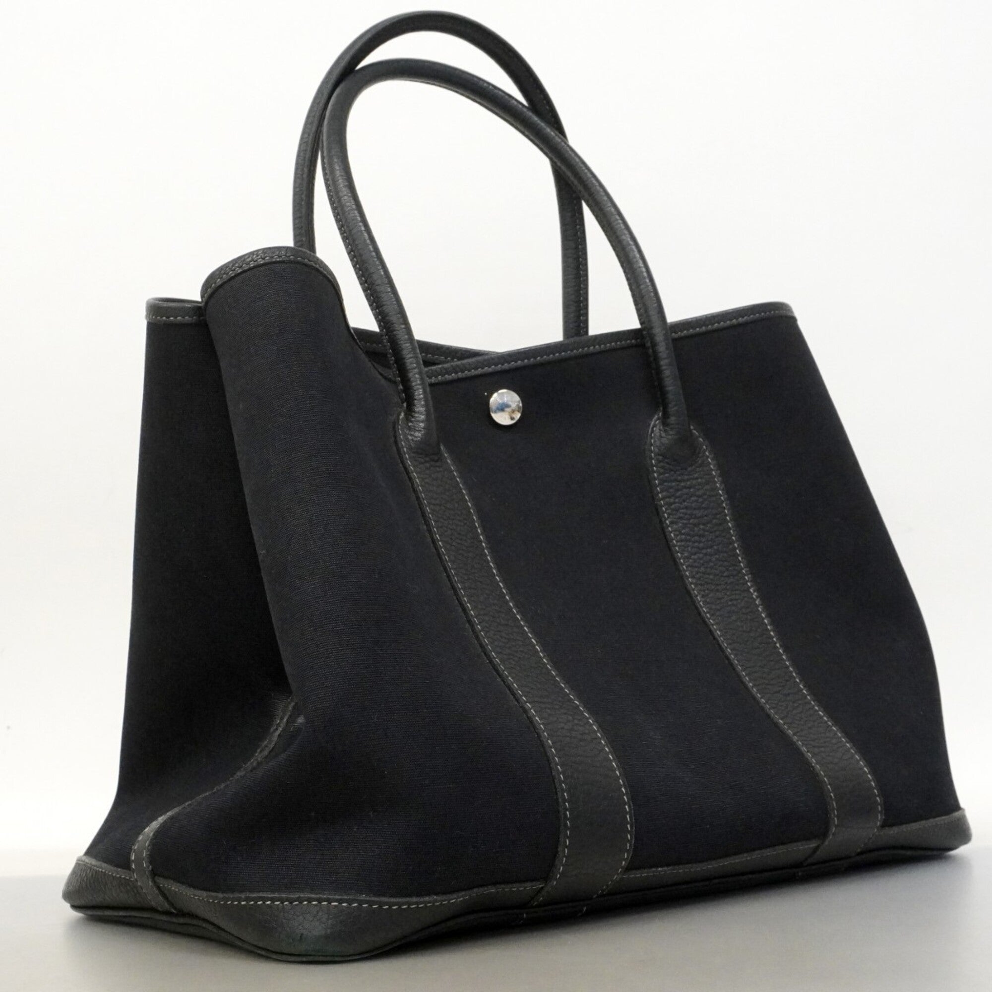 Hermes Black Toile Officier Tote Bag (Pre-Owned)