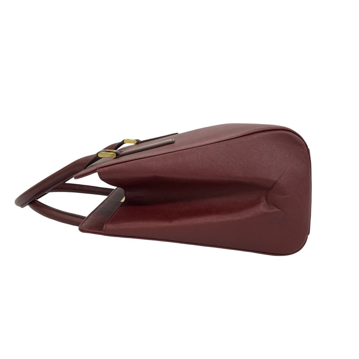 Burberry Red Color Leather Handbag Tote Bag (Pre-Owned)