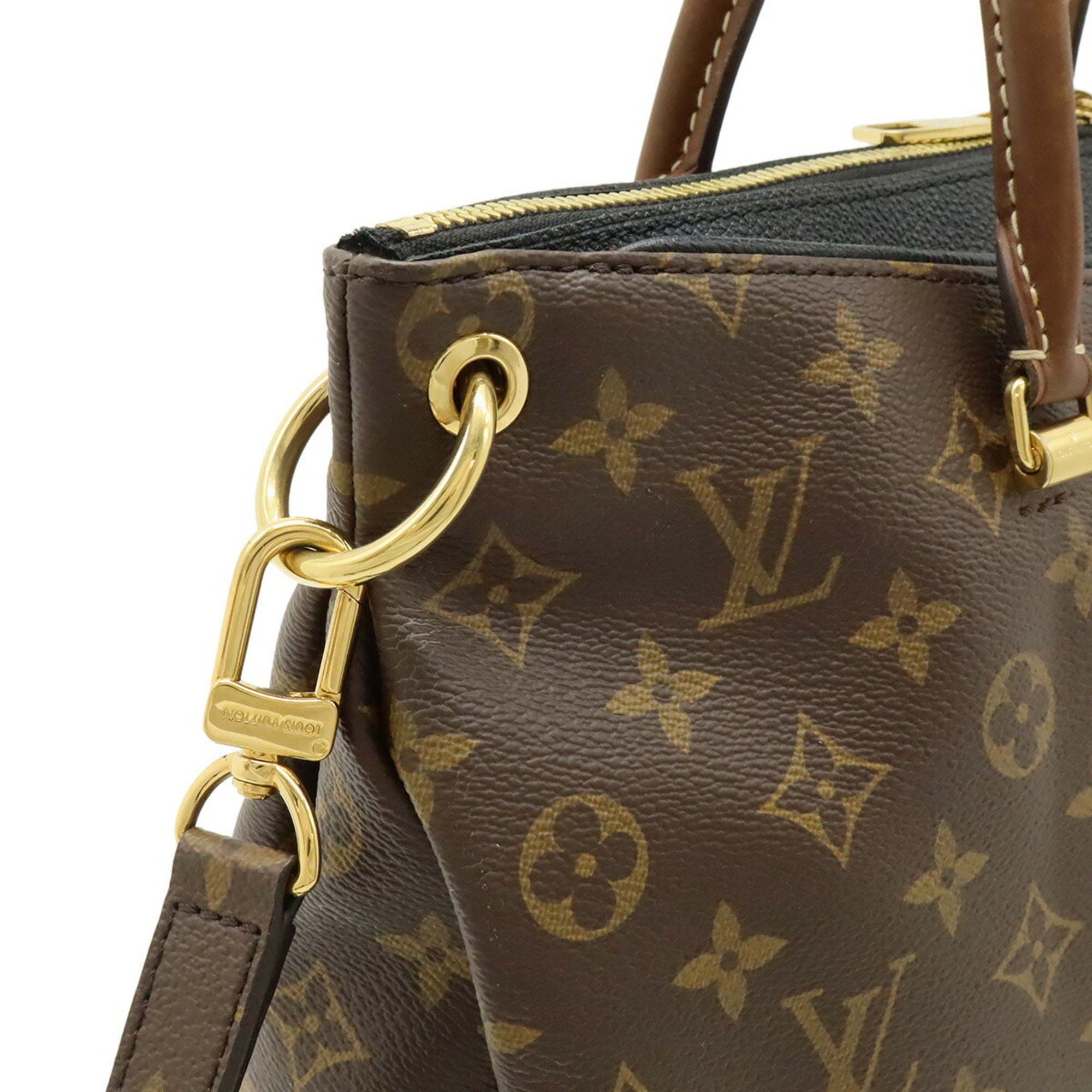 Louis Vuitton Noir Monogram Canvas Pvc Coated Canvas Leather Handbag Shoulder Bag (Pre-Owned)