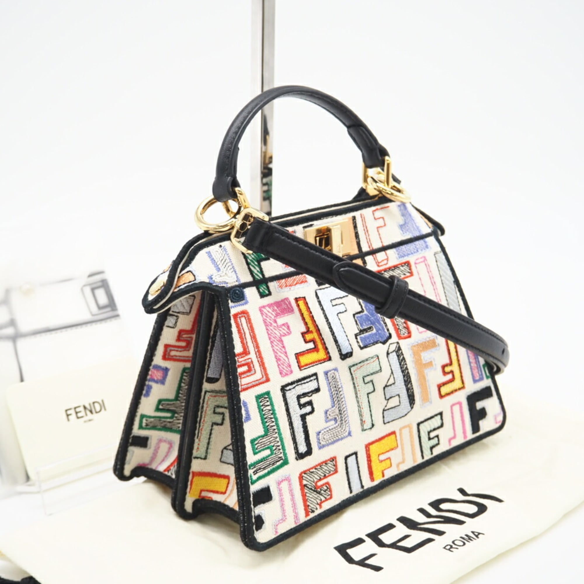 Fendi Multi-Color Canvas Handbag (Pre-Owned)