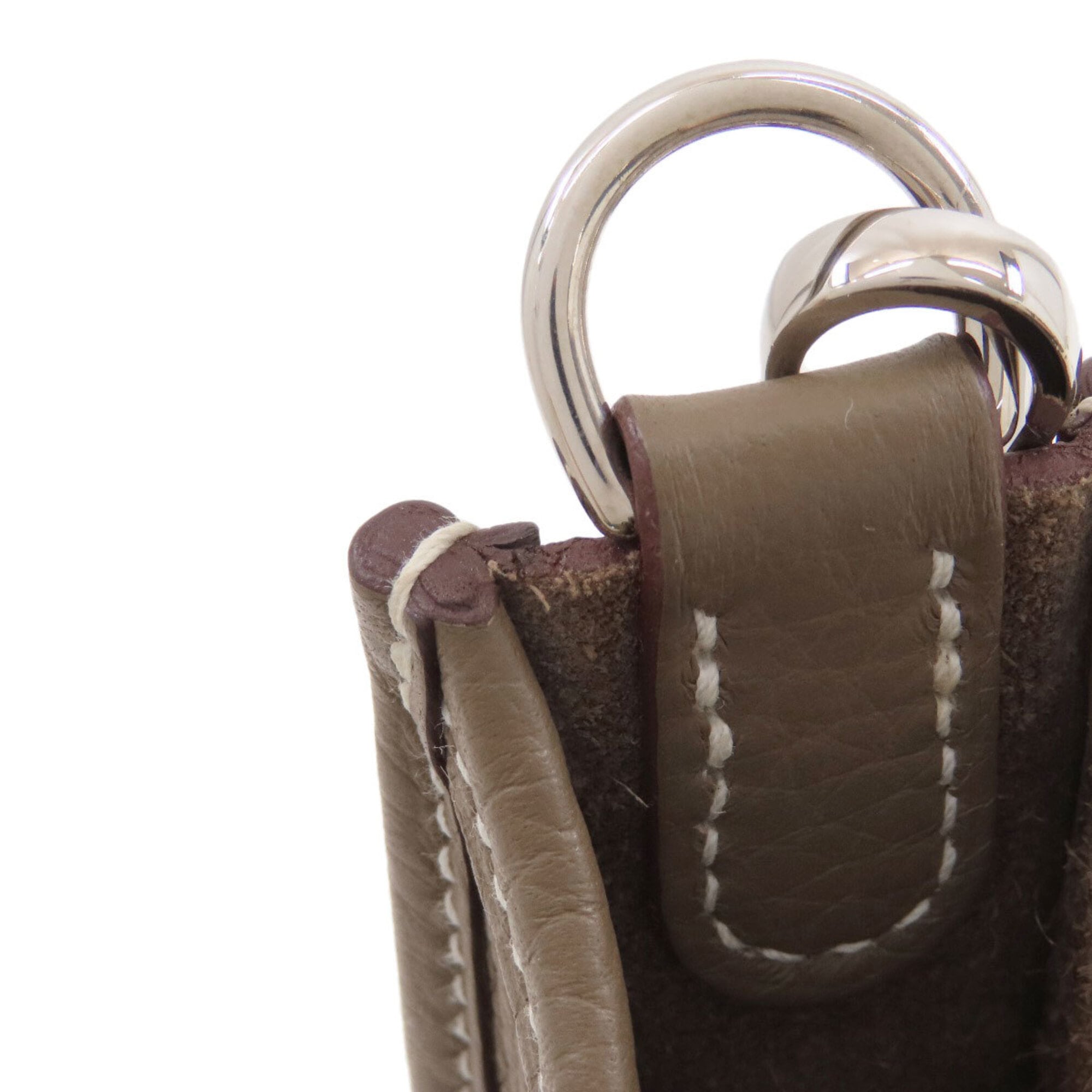 Hermes Etoupe Gray Leather Shoulder Bag (Pre-Owned)