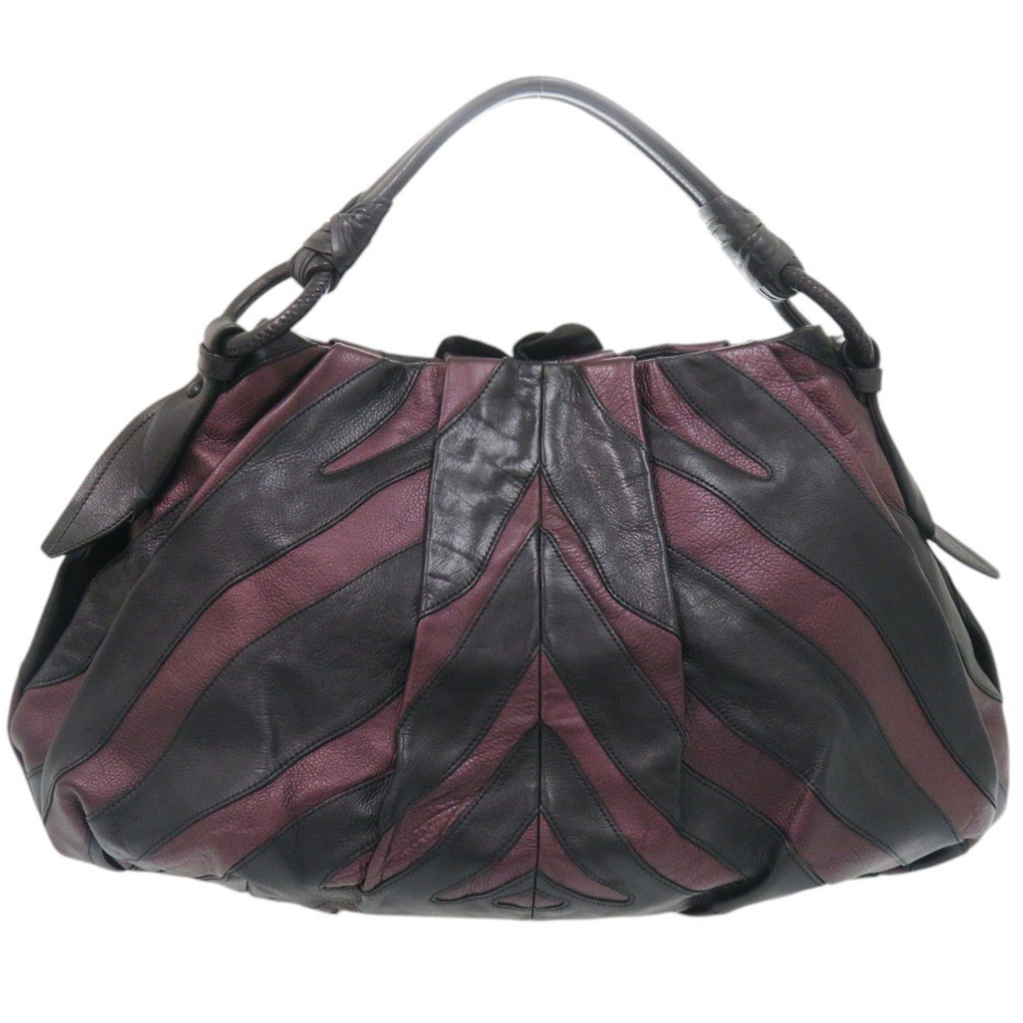 Prada Black Purple Leather Handbag (Pre-Owned)