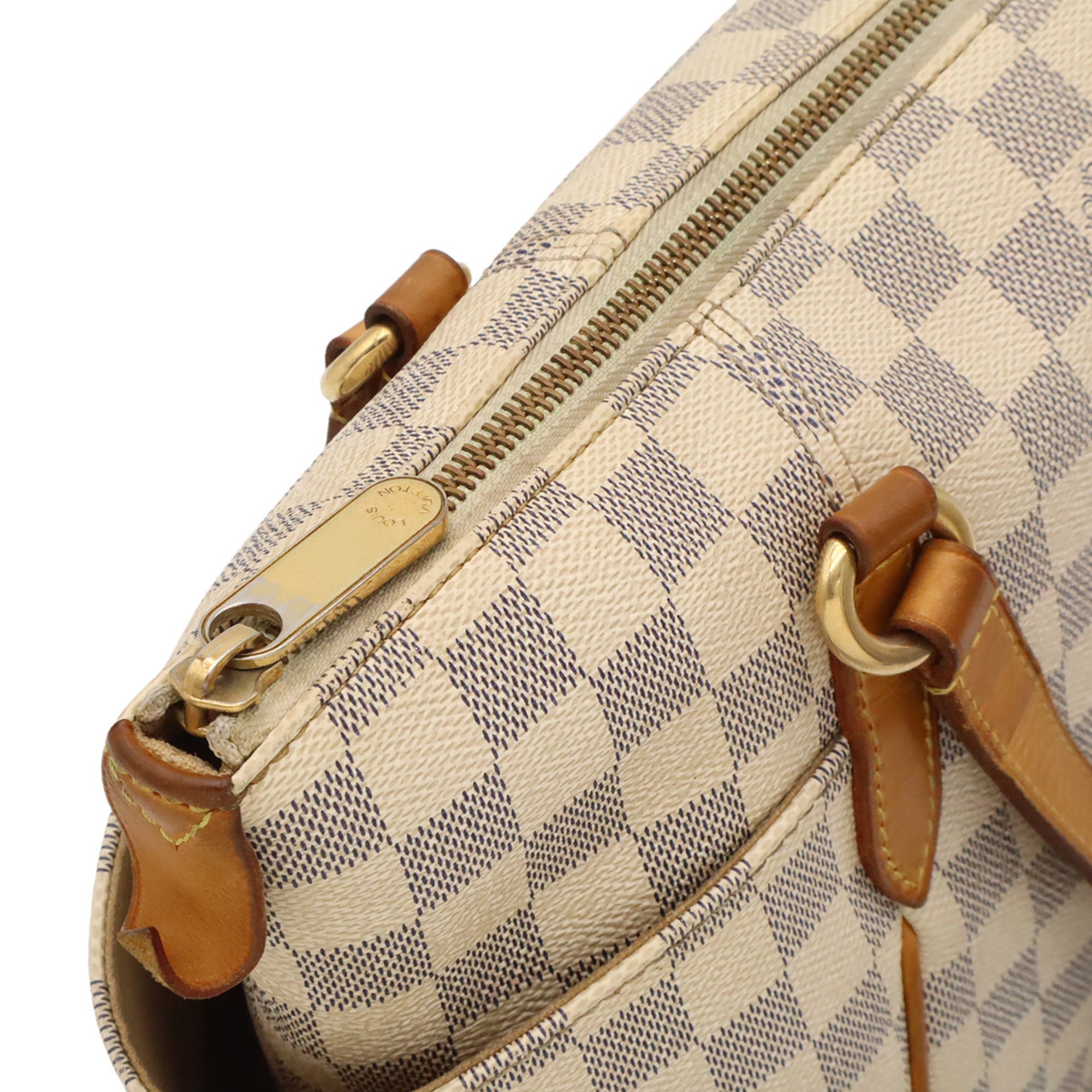 Louis Vuitton Ivory Damier Azur Canvas Shoulder Bag Tote Bag (Pre-Owned)