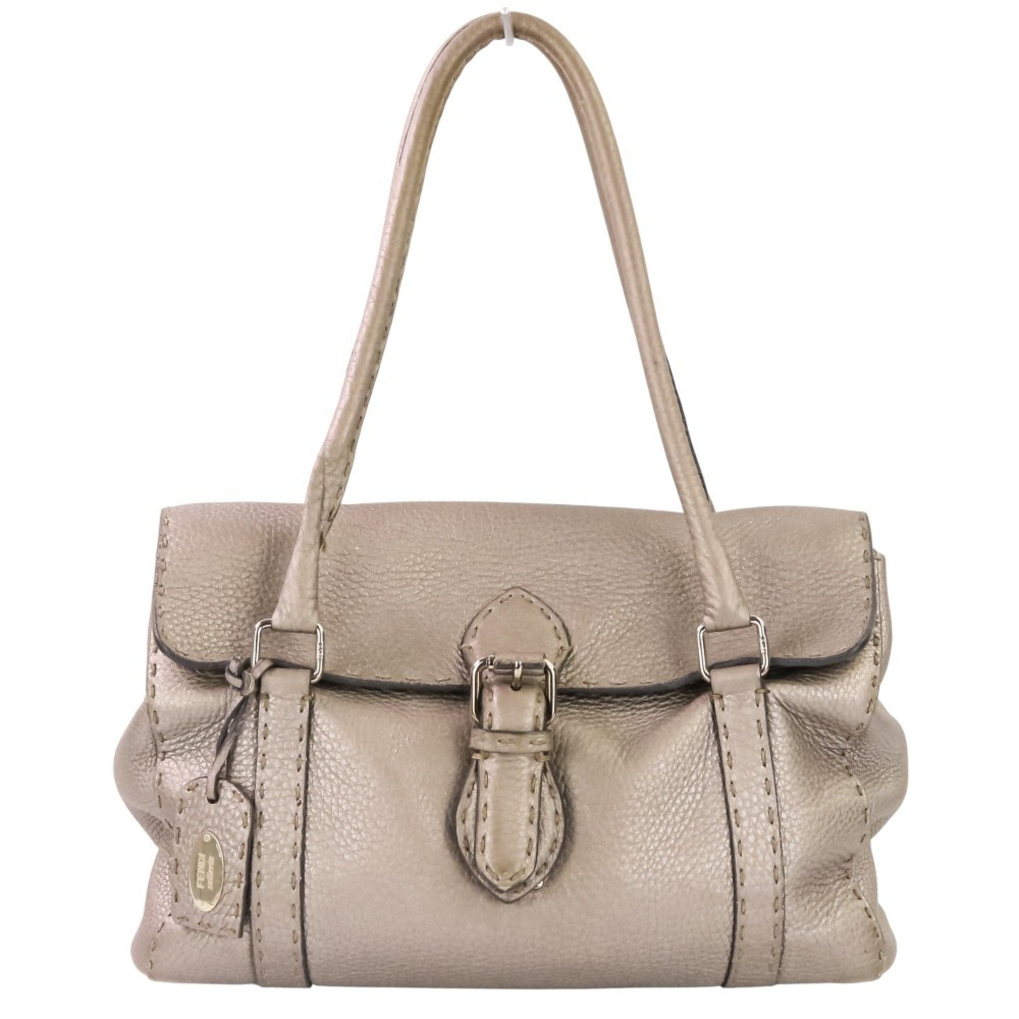 Fendi Metallic Gray Handbag Tote Bag (Pre-Owned)