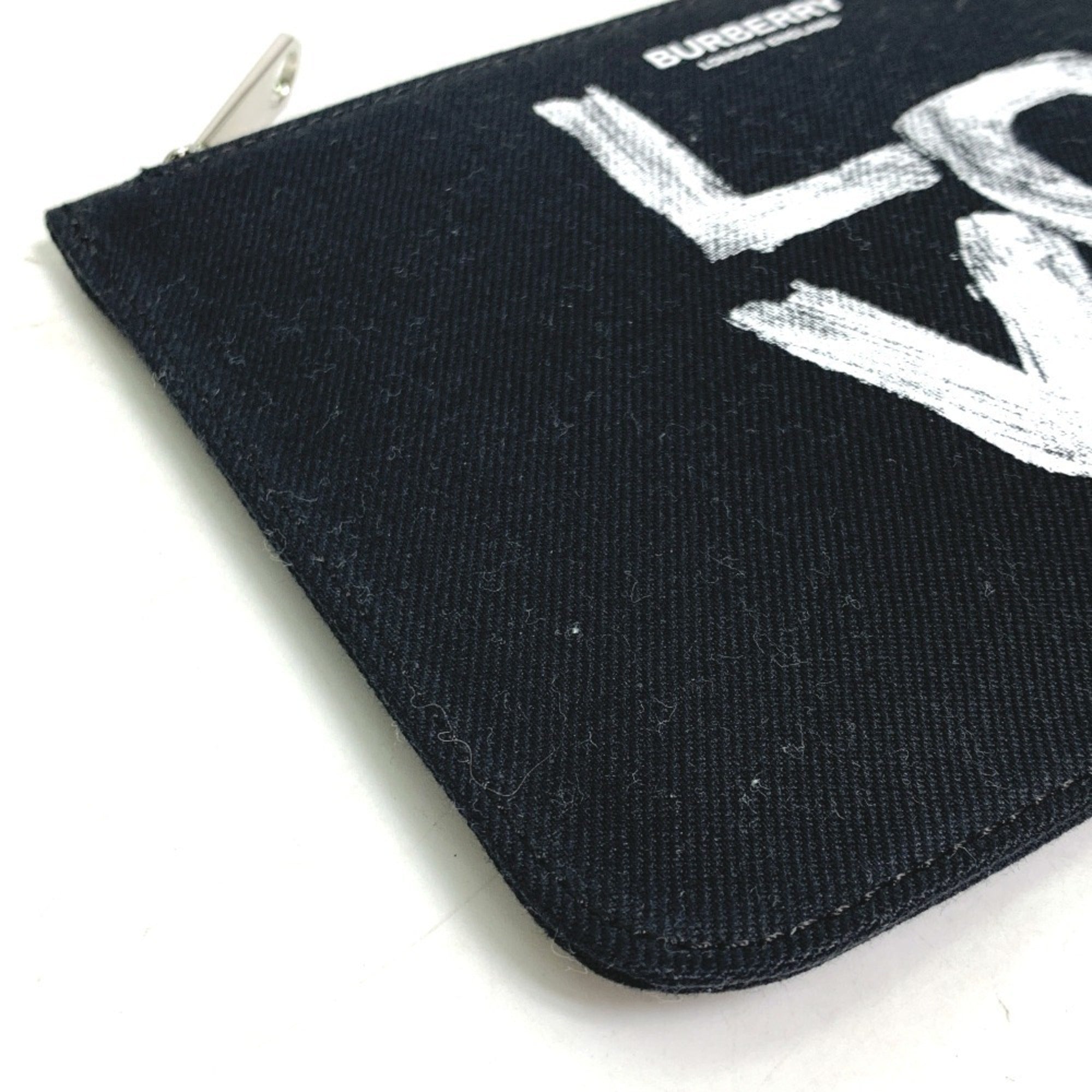 Burberry Black White Canvas Coin Purse/Coin Case (Pre-Owned)