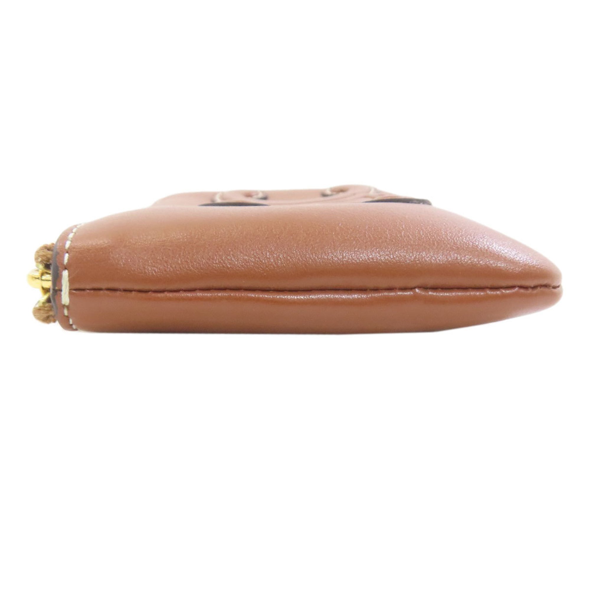 Celine Brown Leather Coin Purse/Coin Case (Pre-Owned)