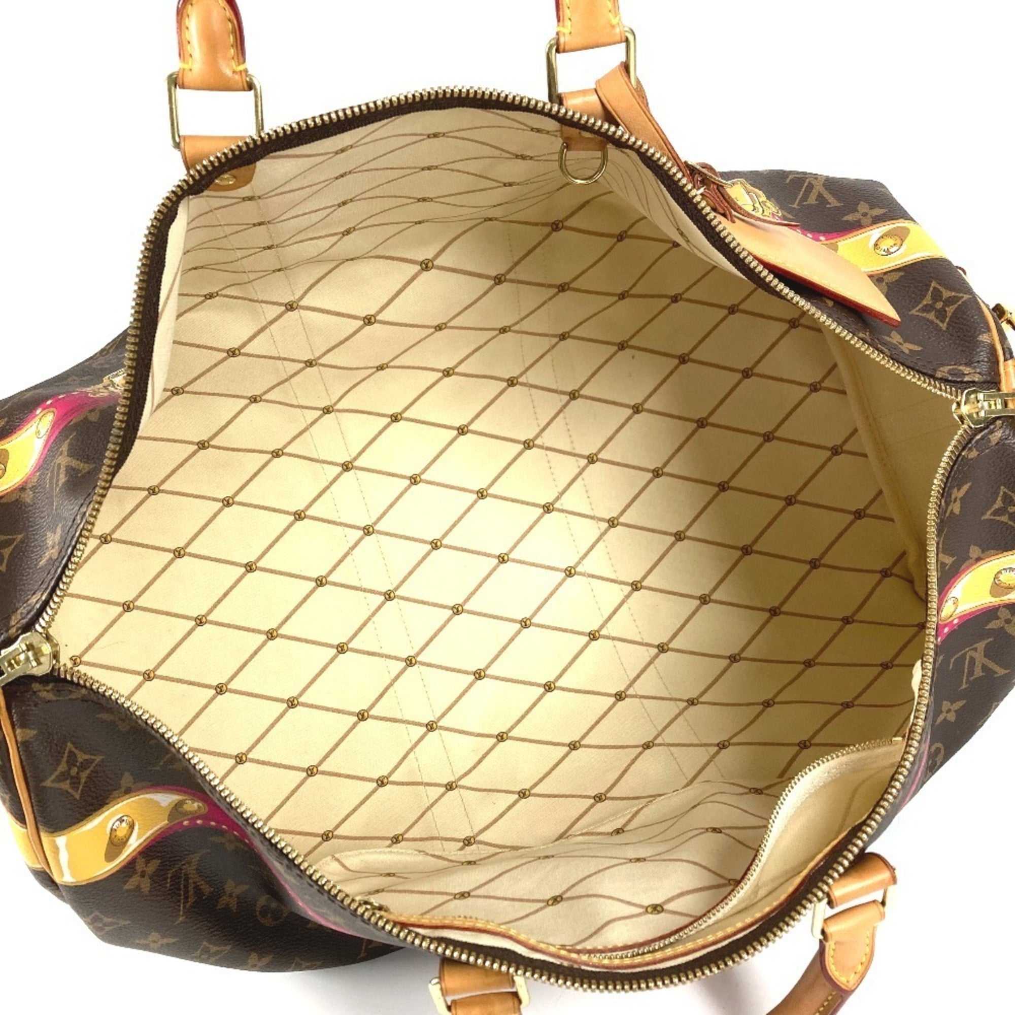Louis Vuitton Monogram Brown Pink Monogram Boston Bag Shoulder Bag (Pre-Owned)