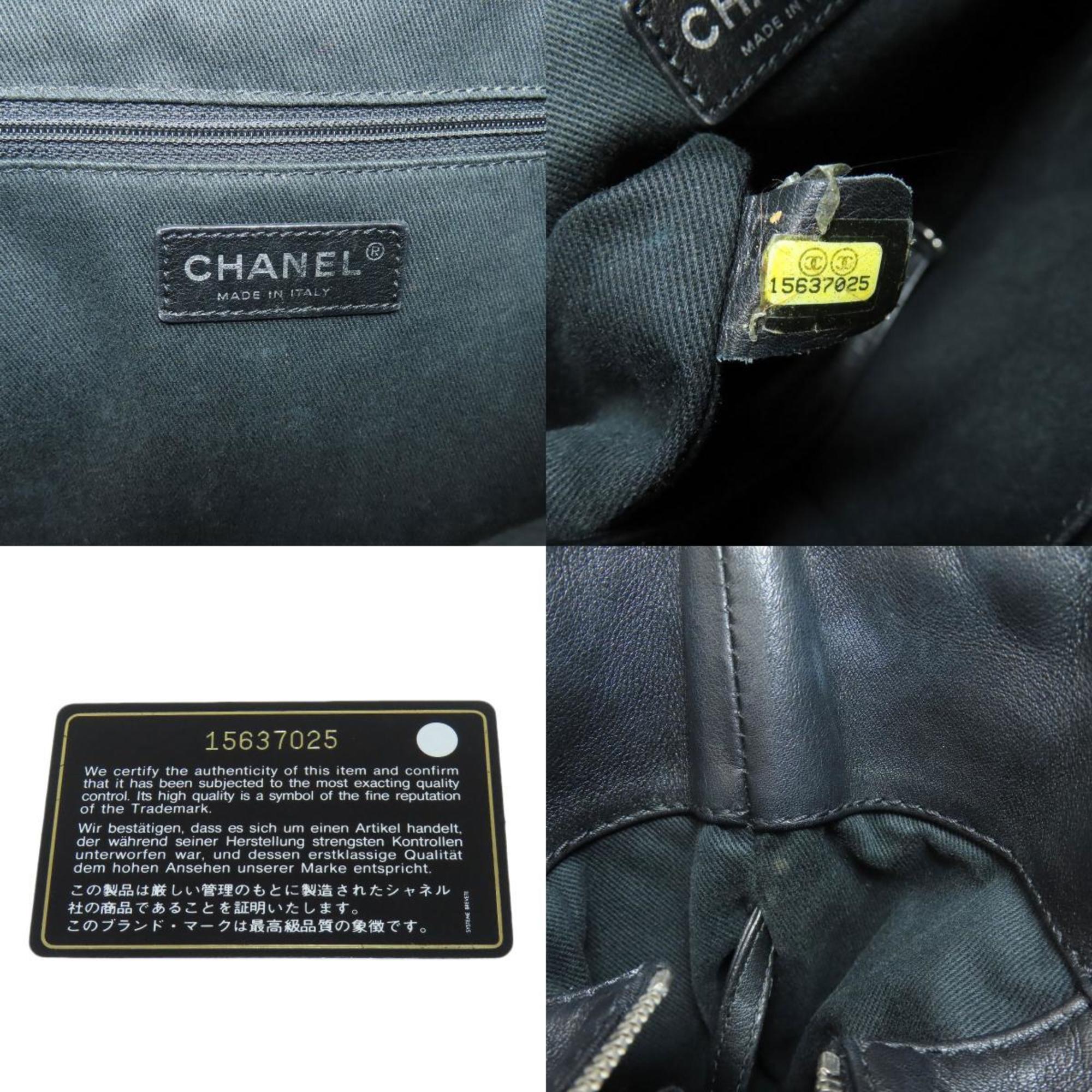 Chanel Matelasse Black Leather Tote Bag (Pre-Owned)