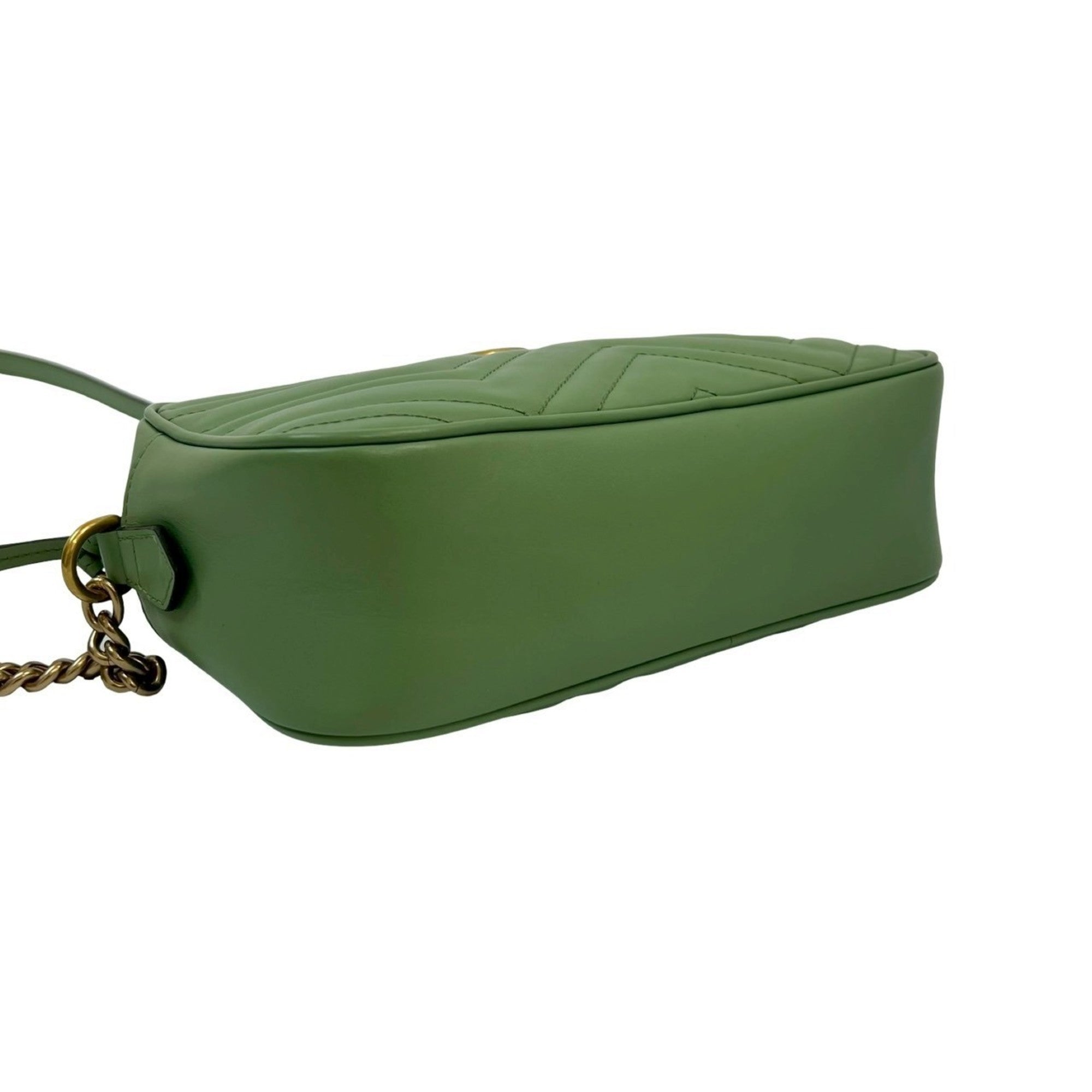 Gucci Green Leather Pochette Shoulder Bag (Pre-Owned)