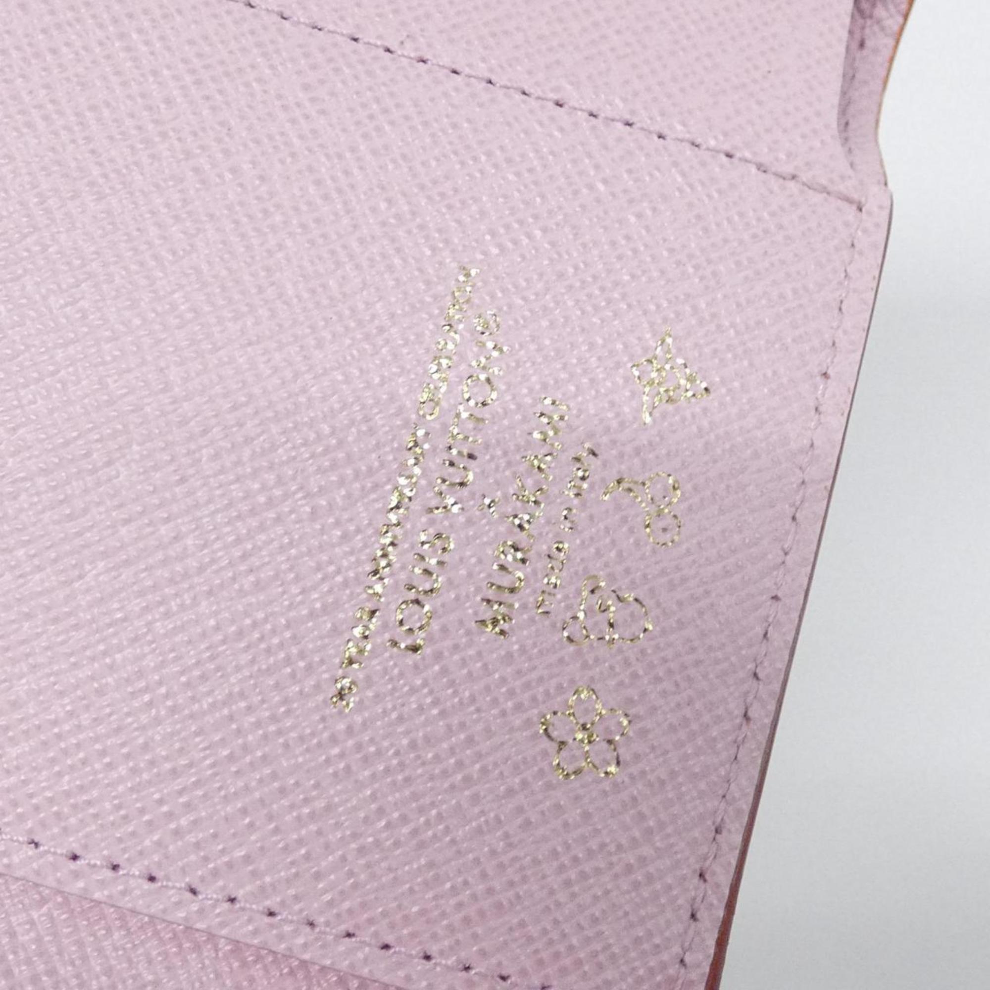 Louis Vuitton Blossom Marron Monogram Cherry Pink Coated Canvas Wallet (Tri-Fold) (Pre-Owned)