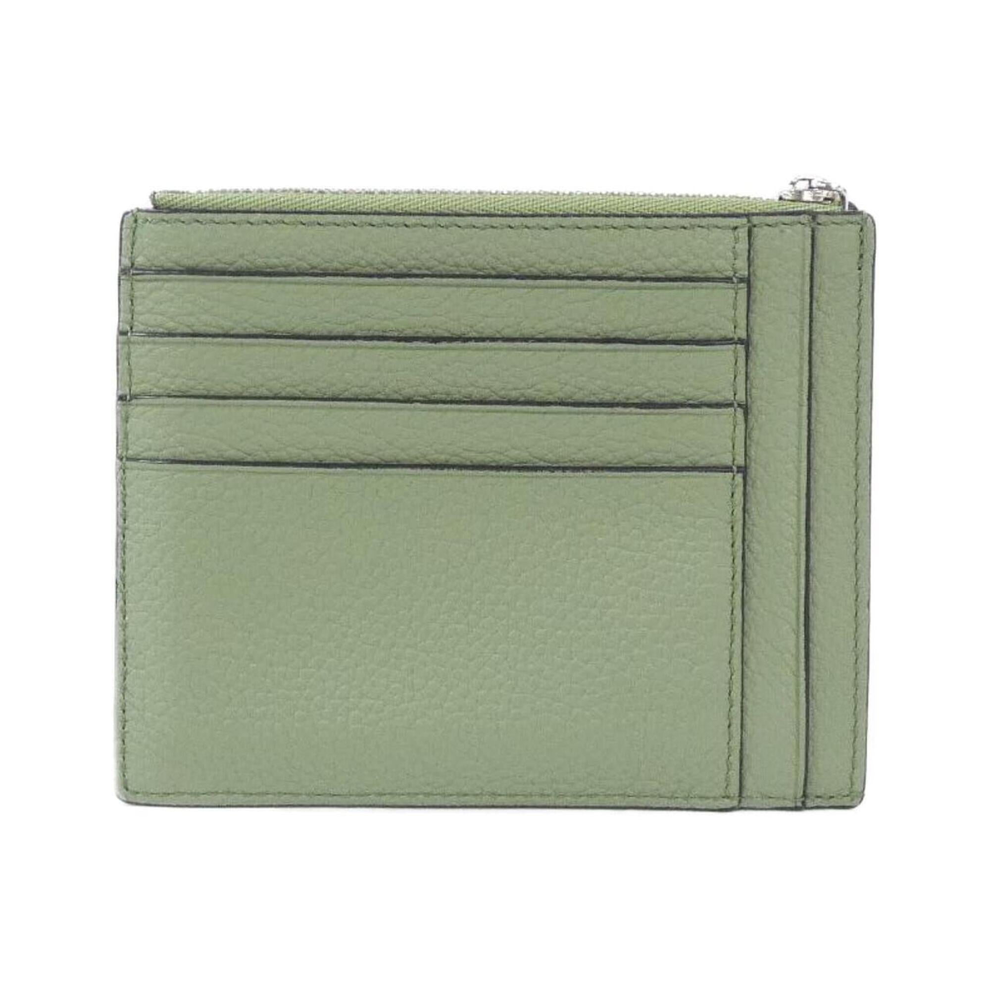 Loewe Green Leather Coin Purse/Coin Case (Pre-Owned)