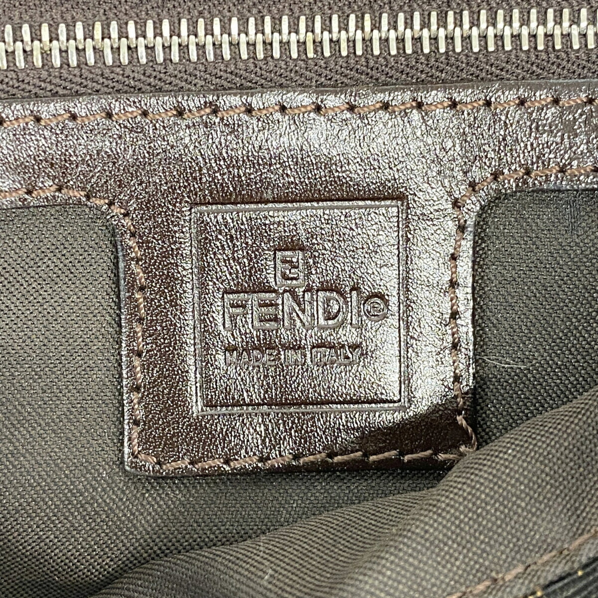 Fendi Brown Nylon Canvas Handbag (Pre-Owned)