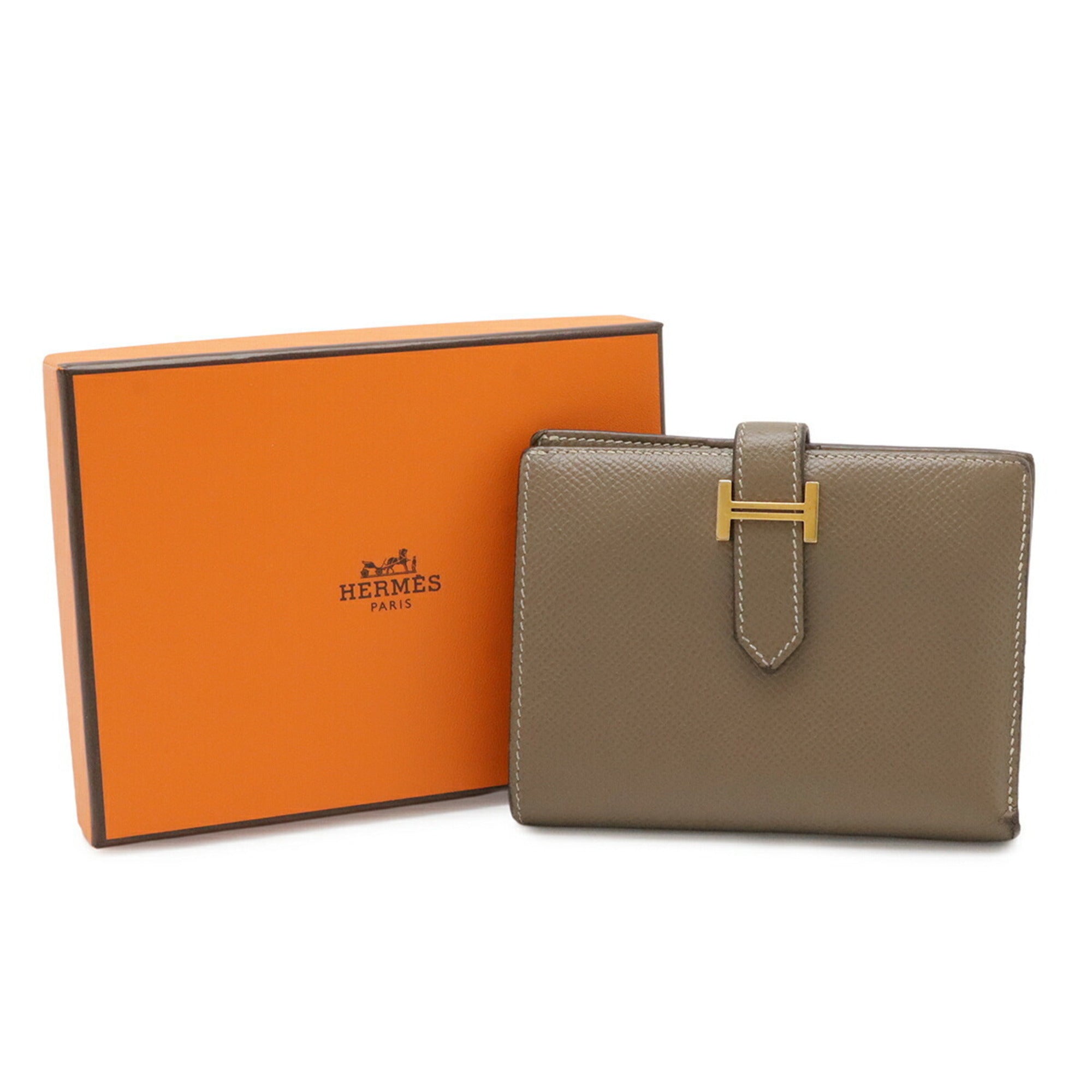 Hermes Etoupe Gray Epsom Leather Wallet (Bi-Fold) (Pre-Owned)