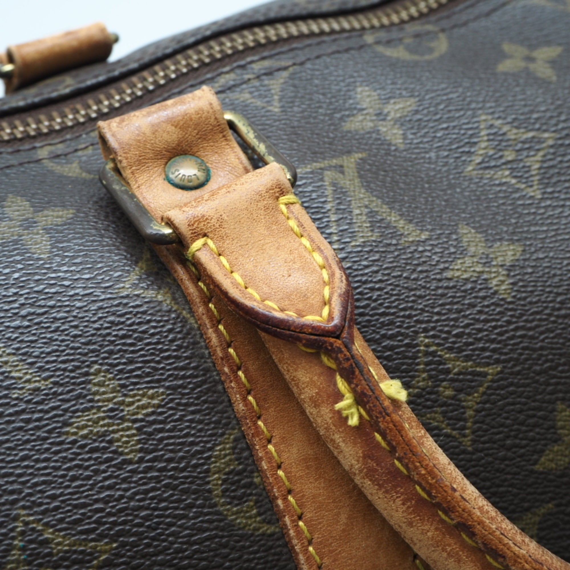 Louis Vuitton Monogram Brown Coated Canvas Leather Boston Bag (Pre-Owned)