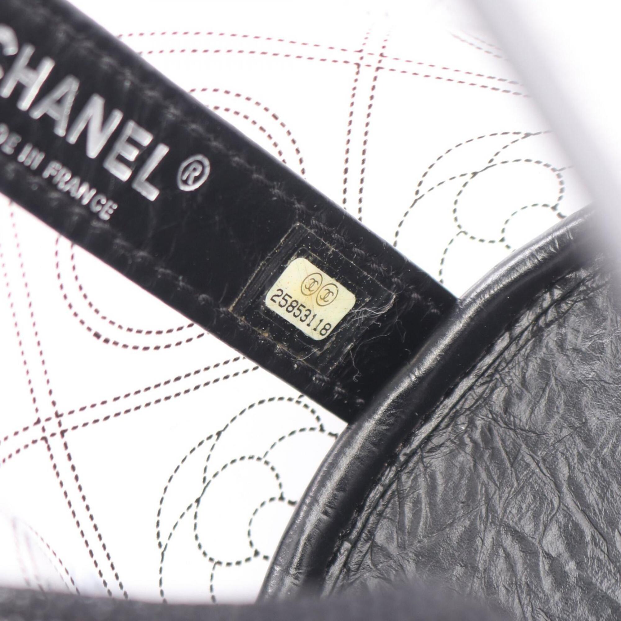 Chanel Black Clear Vinyl Leather Handbag Shoulder Bag (Pre-Owned)