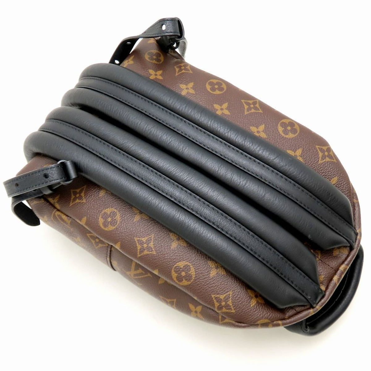 Louis Vuitton Black Brown Canvas Leather Backpack (Pre-Owned)