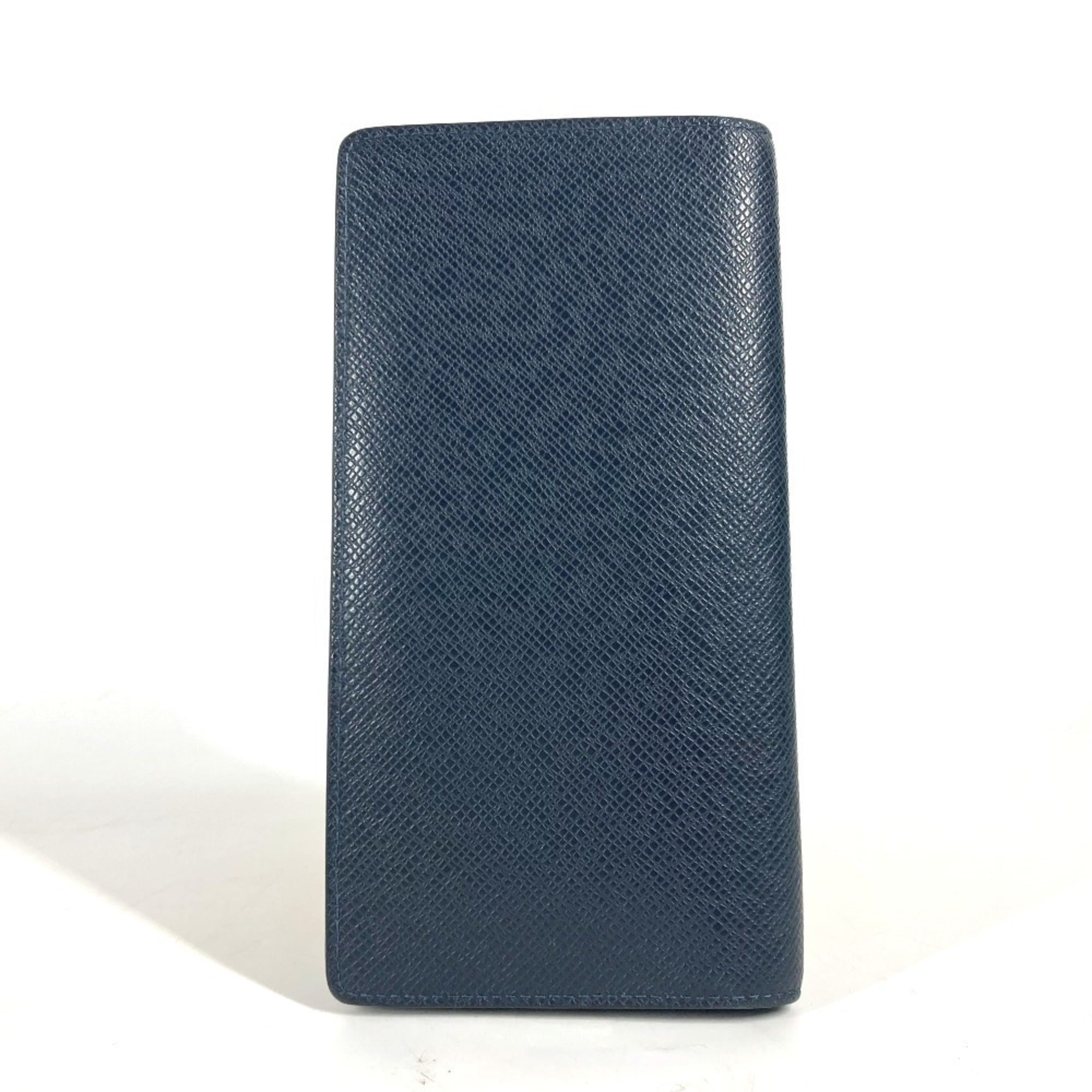 Louis Vuitton Navy Taiga Leather Long Wallet (Bi-Fold) (Pre-Owned)