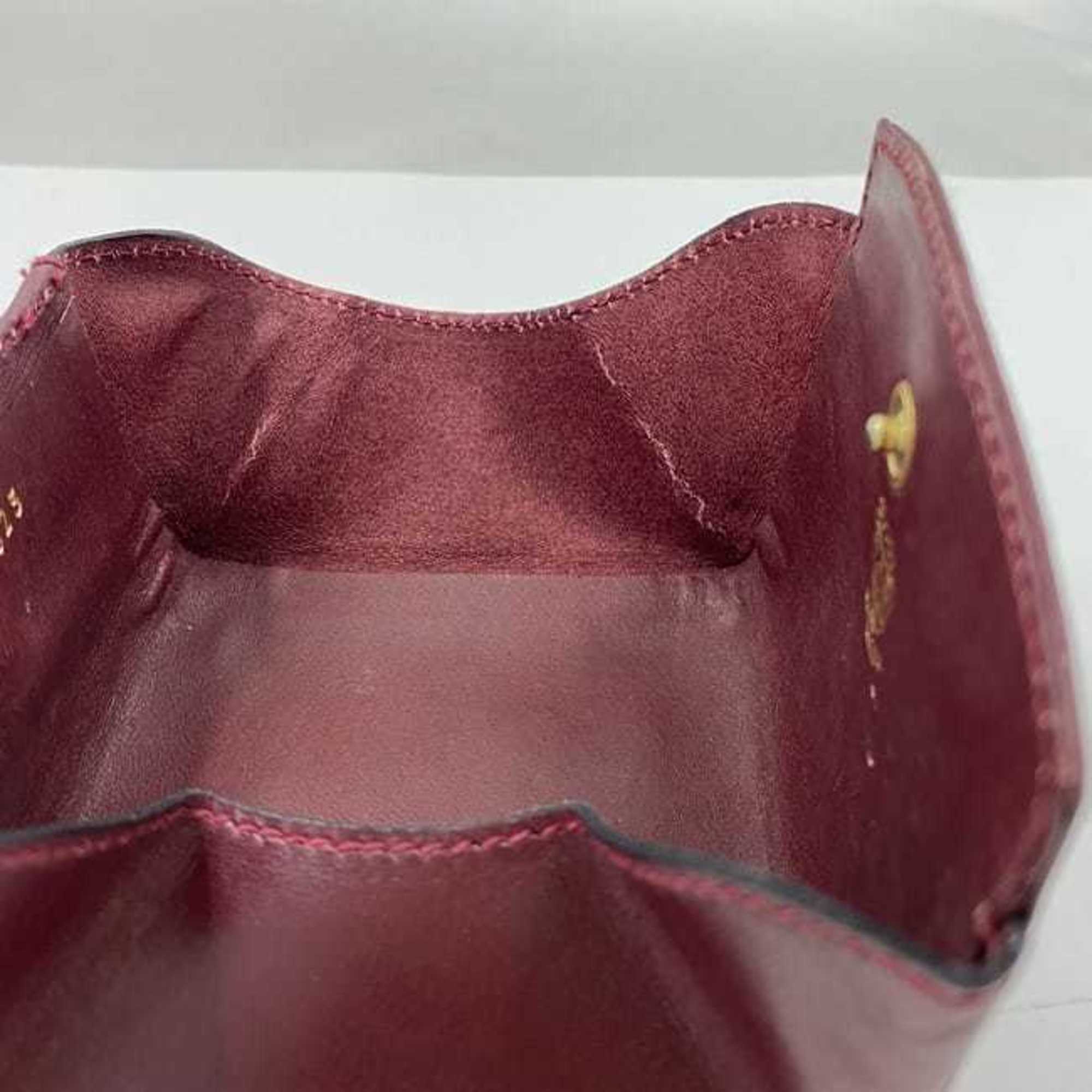 Gucci Bordeaux Leather Coin Purse/Coin Case (Pre-Owned)