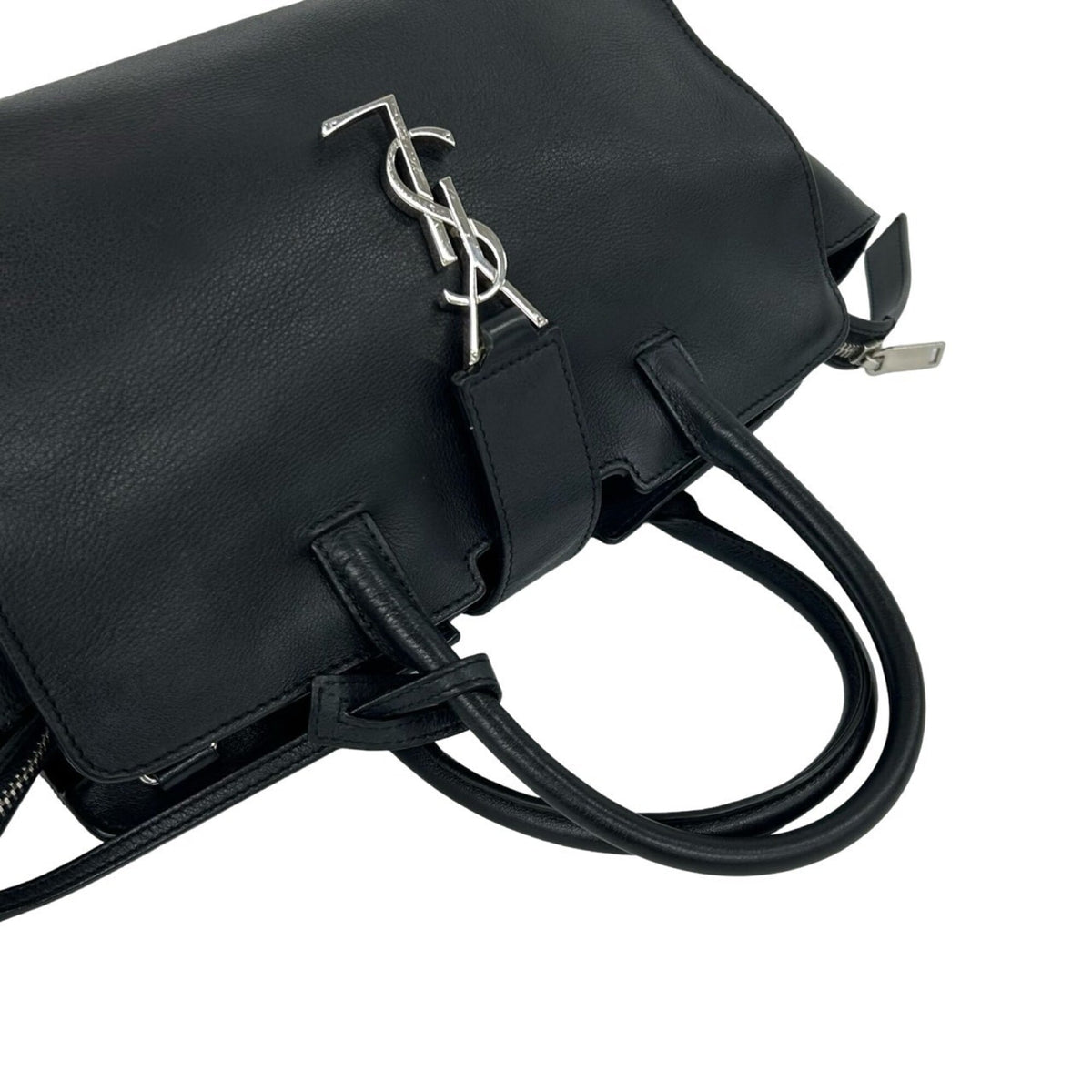 Saint Laurent Black Leather Handbag Shoulder Bag (Pre-Owned)