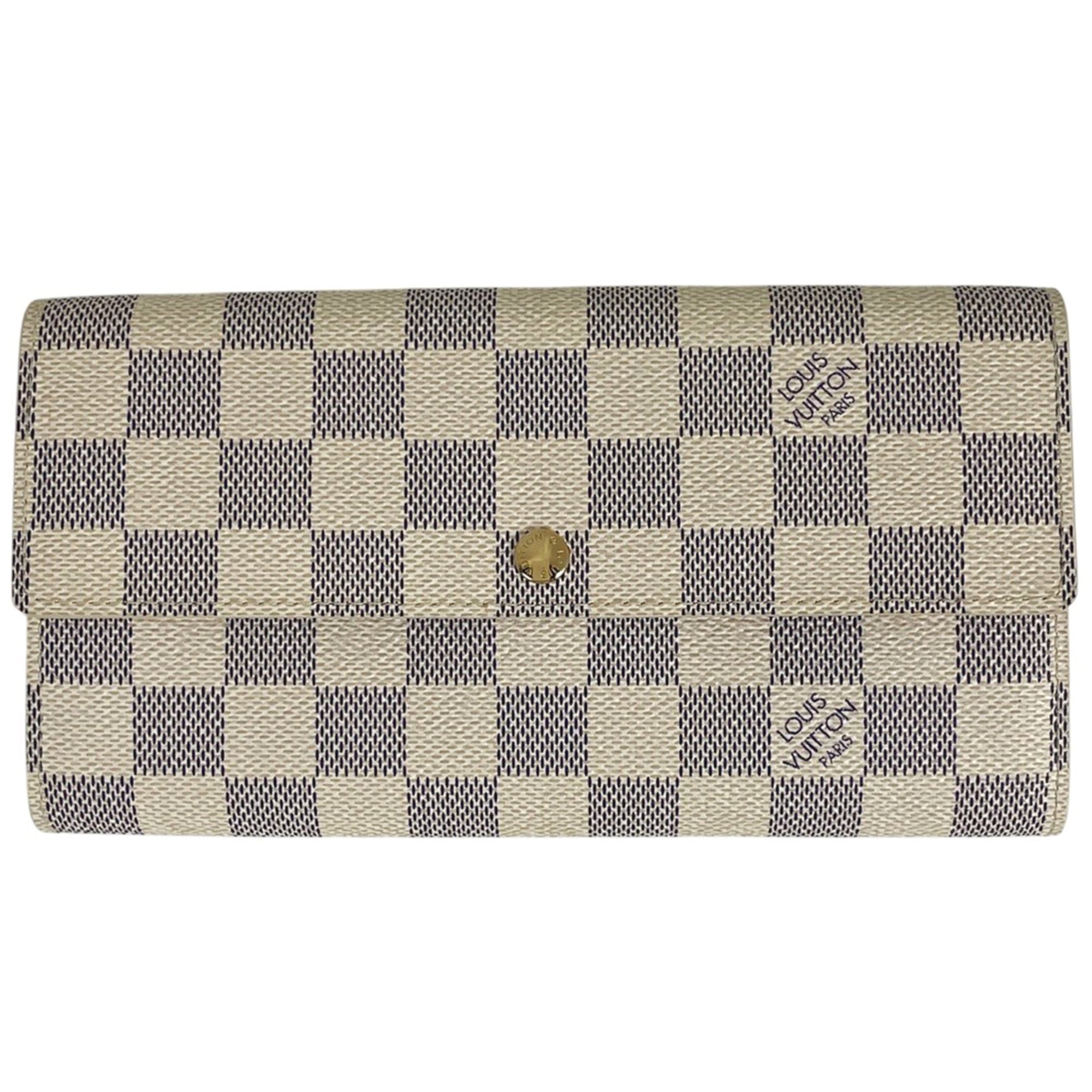 Louis Vuitton Damier Azur White Damier Azur Long Wallet (Bi-Fold) (Pre-Owned)