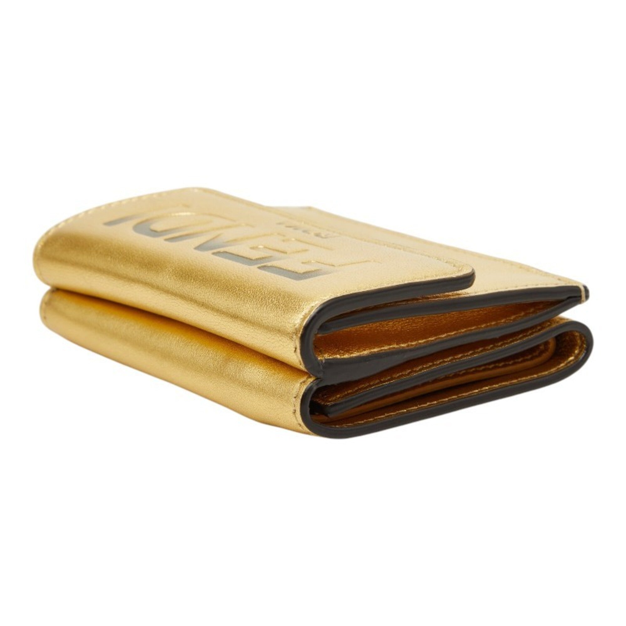 Fendi Gold Leather Wallet (Tri-Fold) (Pre-Owned)