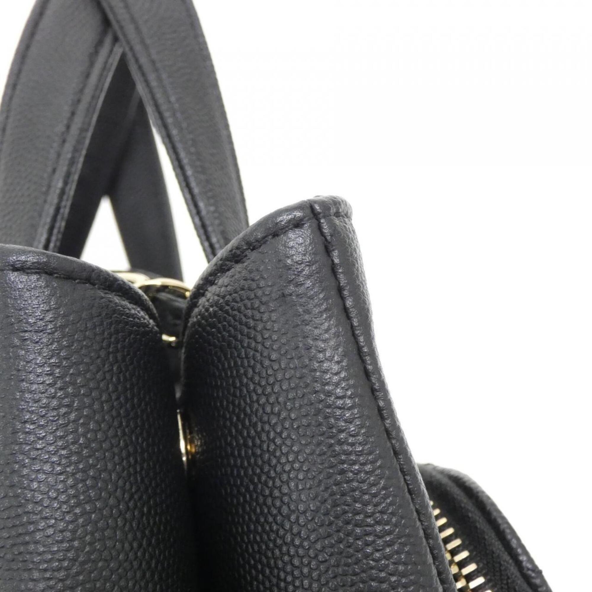 Chanel Black Bordeaux Grained Calfskin Handbag (Pre-Owned)