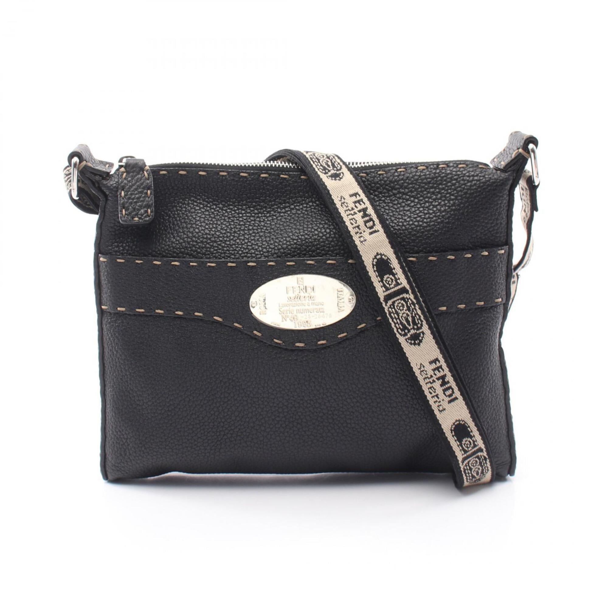 Fendi Black Leather Handbag Shoulder Bag (Pre-Owned)