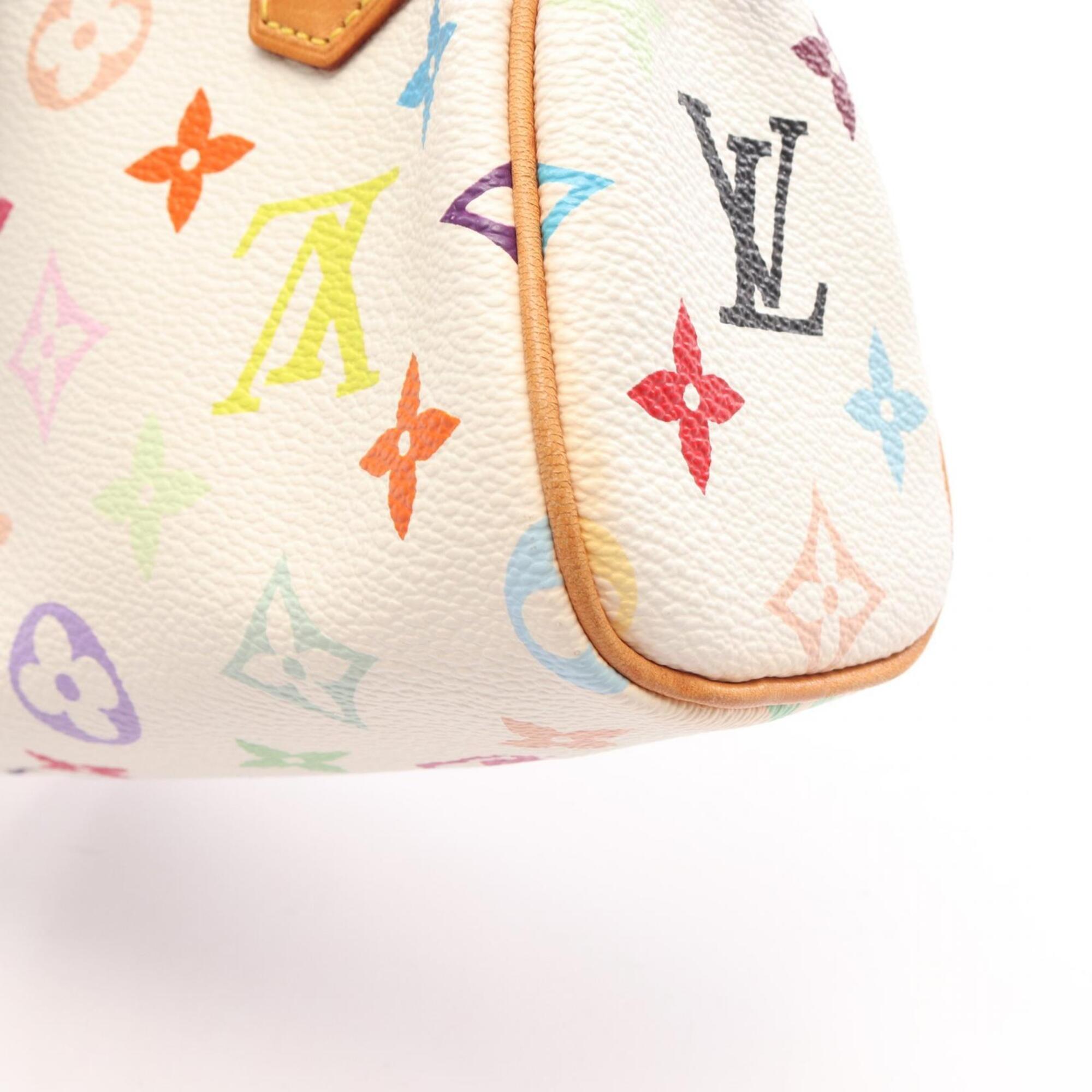 Louis Vuitton Blanc Multi-Color White Monogram Multicolore Leather Handbag (Pre-Owned)