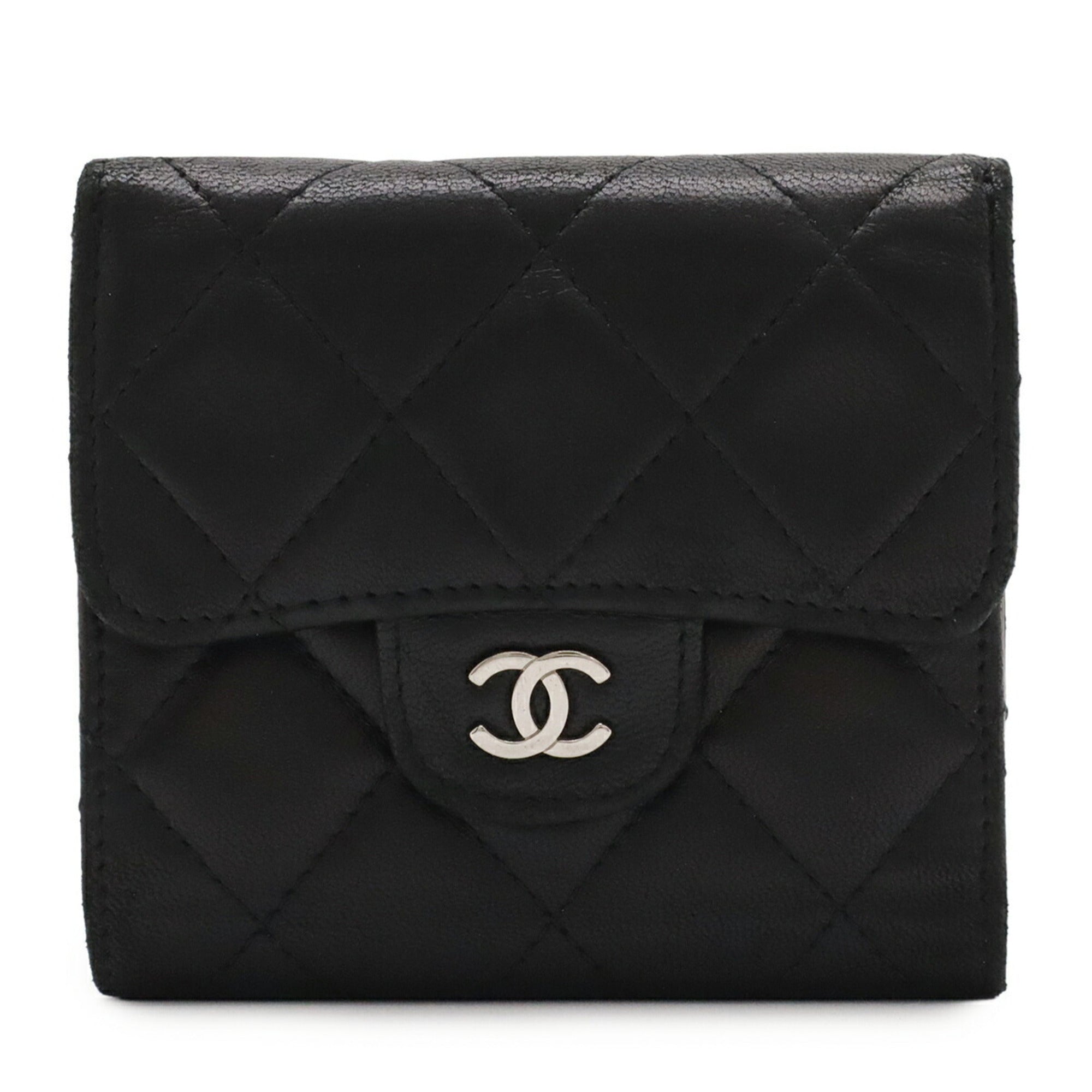 Chanel Black Leather Coin Purse/Coin Case (Pre-Owned)