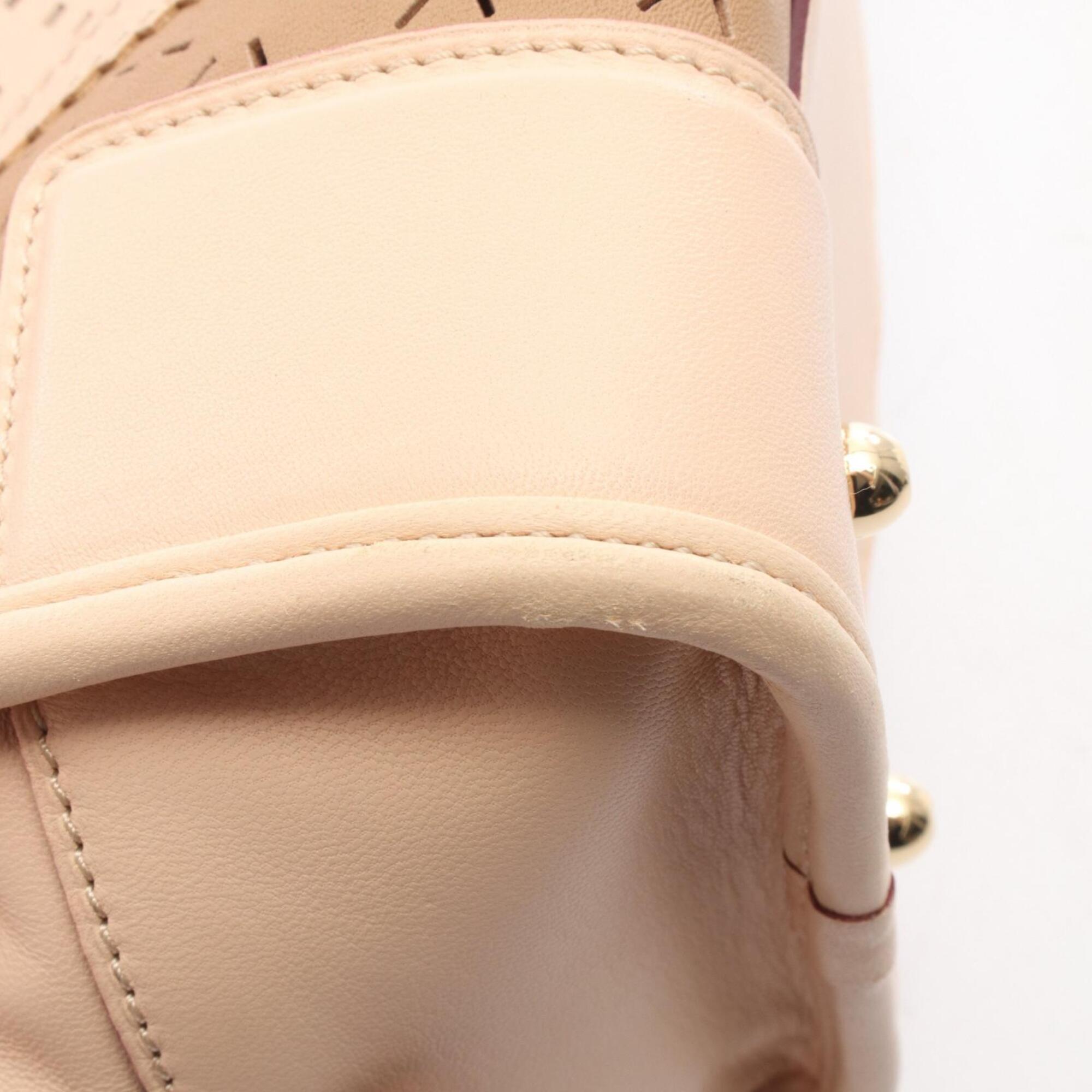 Loewe Amazona Beige Gray Multi-Color Leather Handbag (Pre-Owned)
