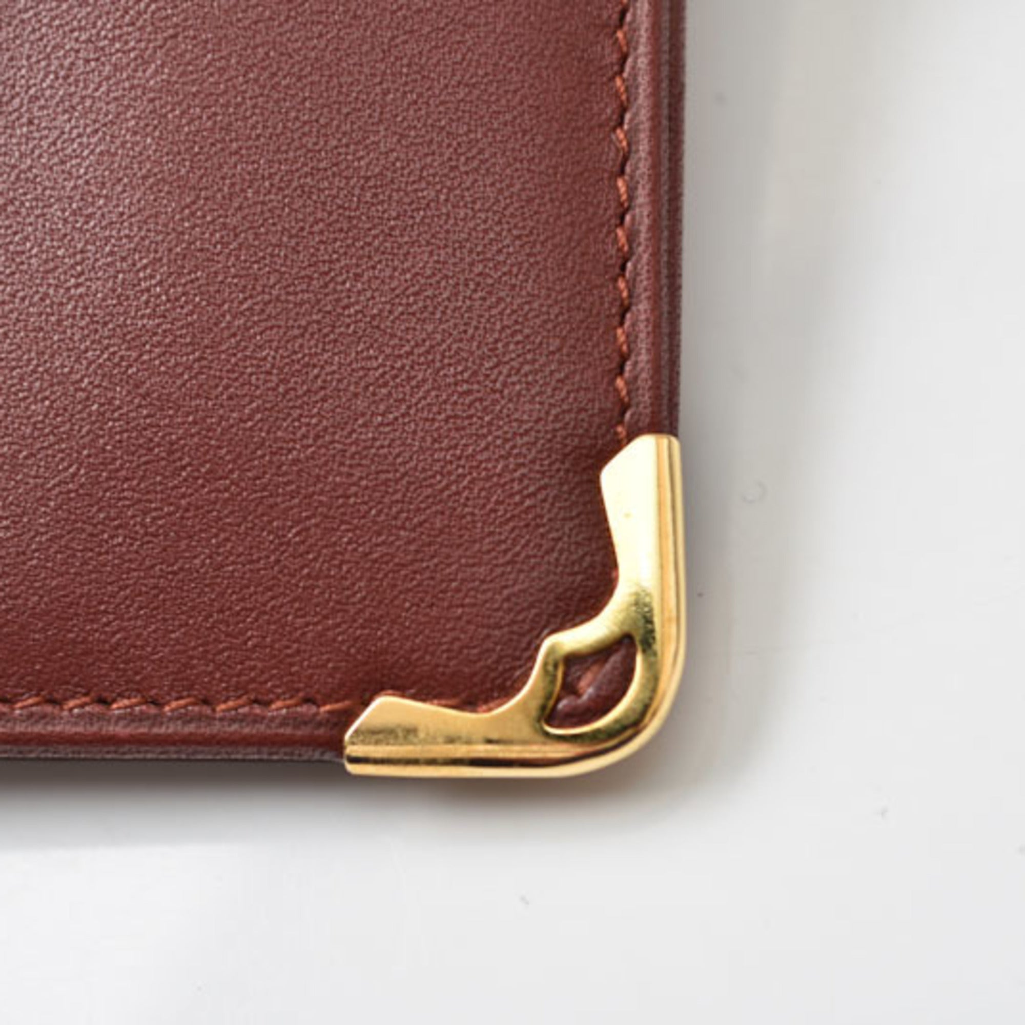 Cartier Bordeaux Leather Wallet (Bi-Fold) (Pre-Owned)
