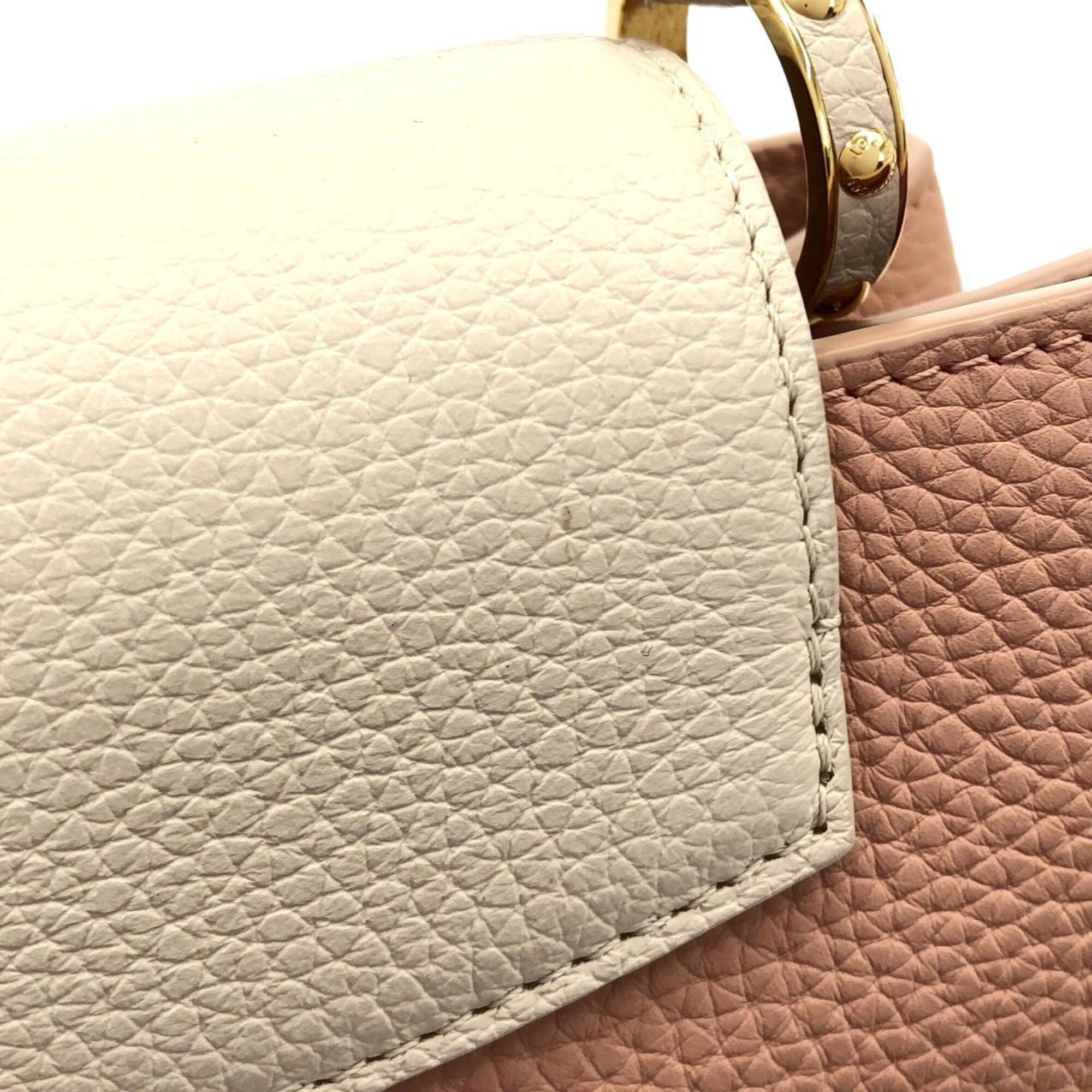 Louis Vuitton Pink Beige Leather Handbag (Pre-Owned)
