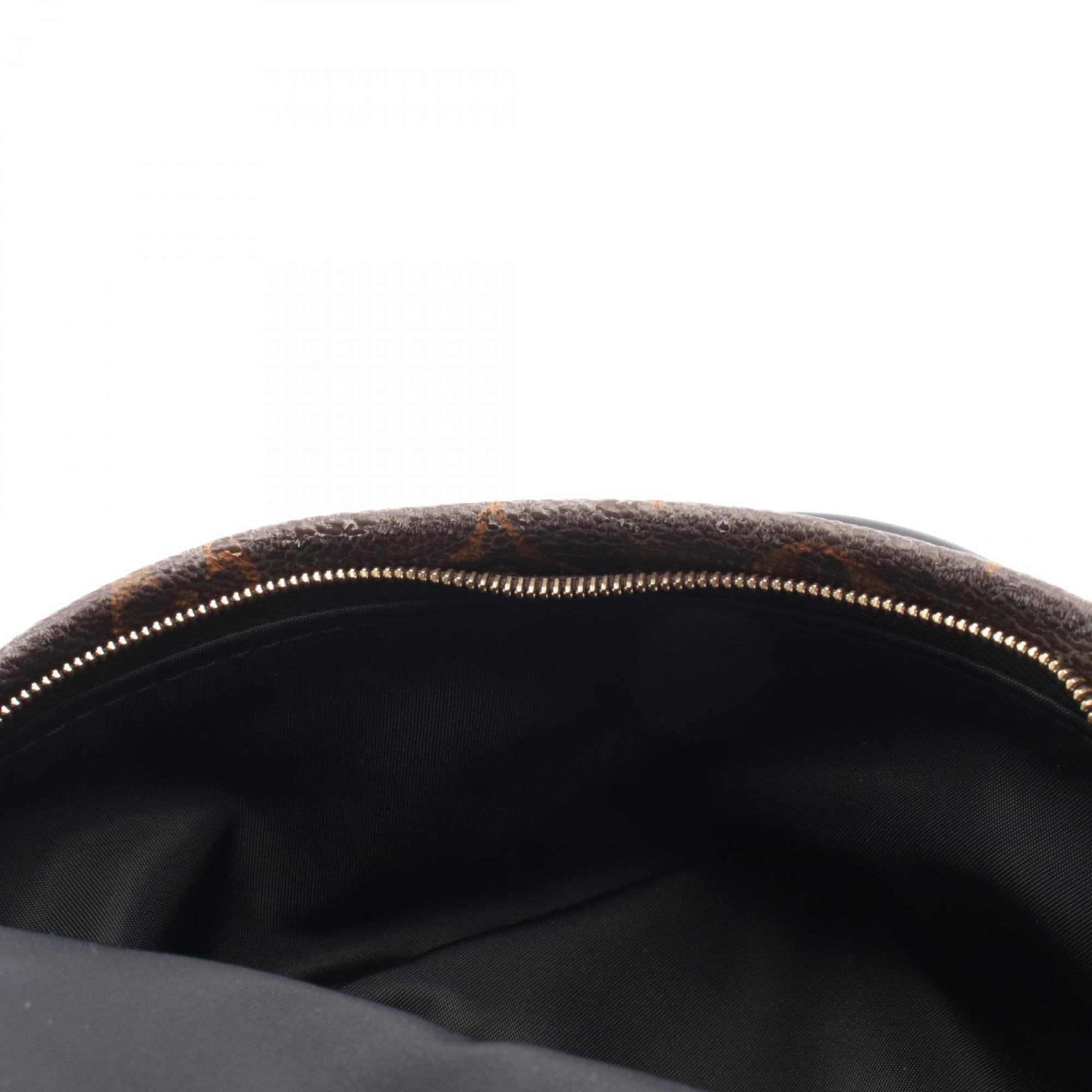 Louis Vuitton Black Brown Coated Canvas Leather Backpack Handbag (Pre-Owned)