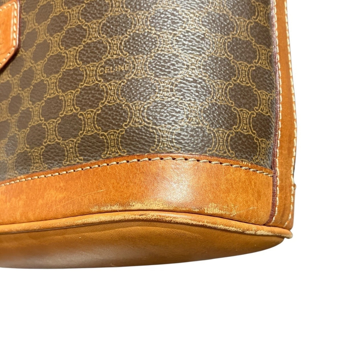Celine Macadam Brown Leather Shoulder Bag (Pre-Owned)