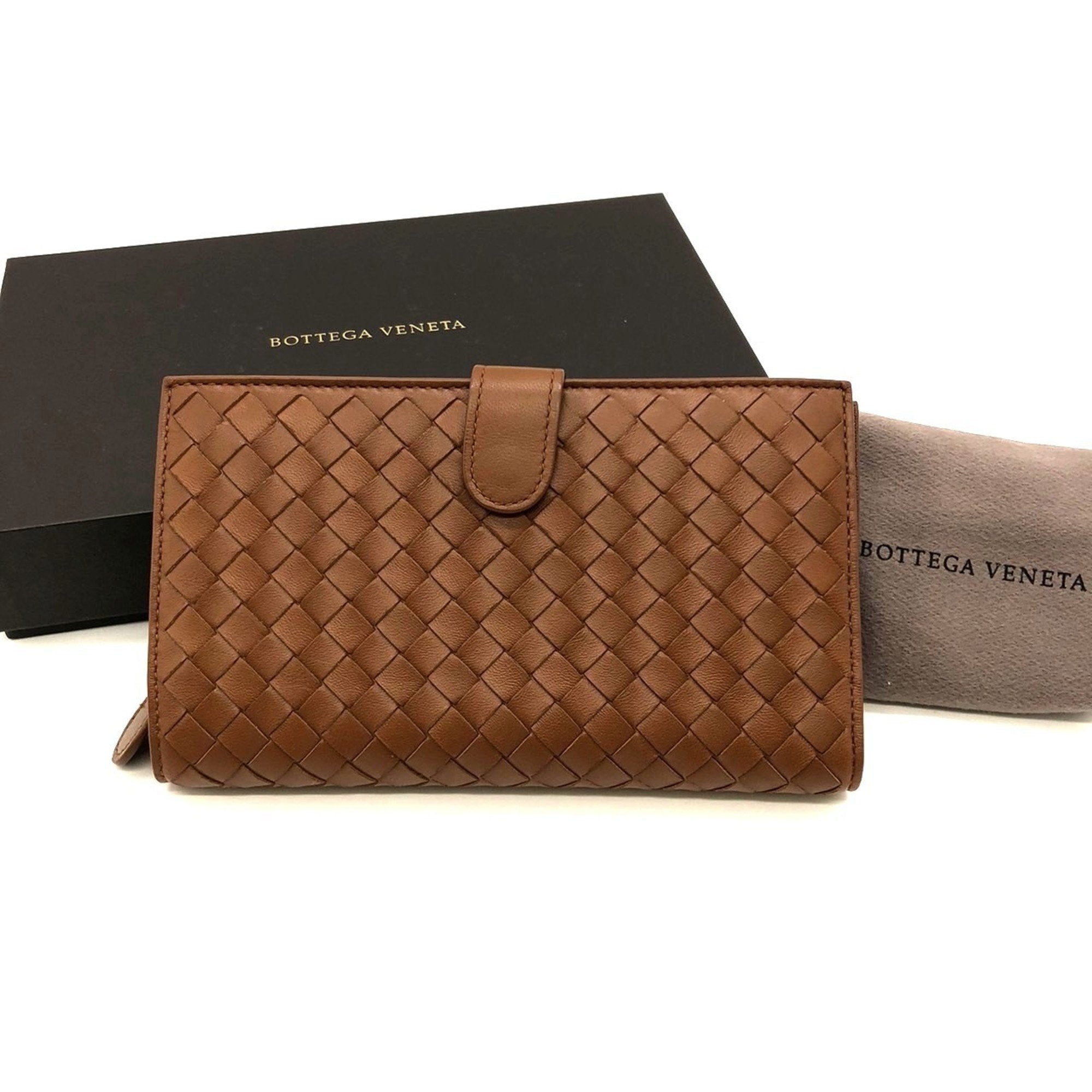 Bottega Veneta Brown Intrecciato Long Wallet (Bi-Fold) (Pre-Owned)