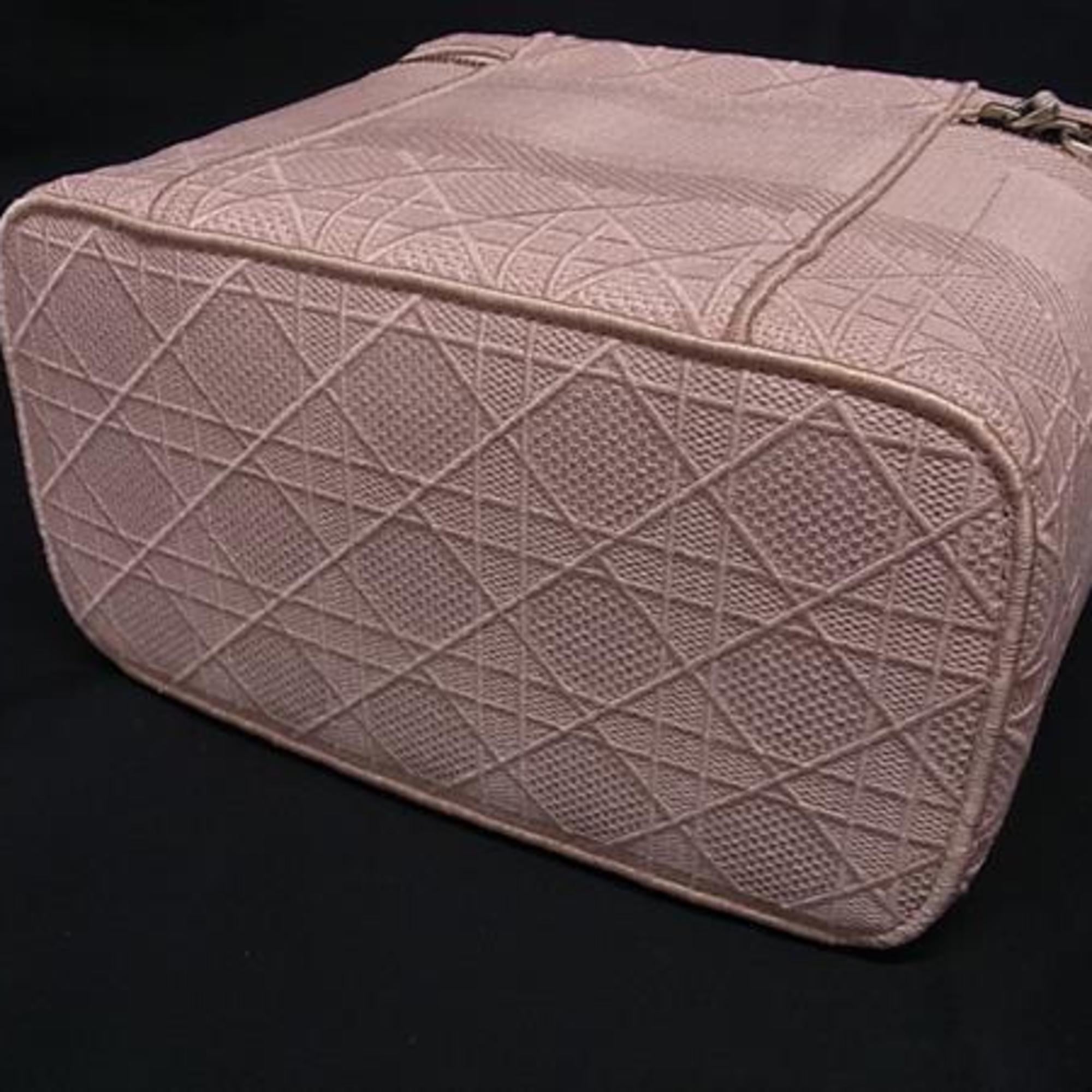 Christian Dior Pink Canvas Shoulder Bag Tote Bag Vanity Bag (Pre-Owned)