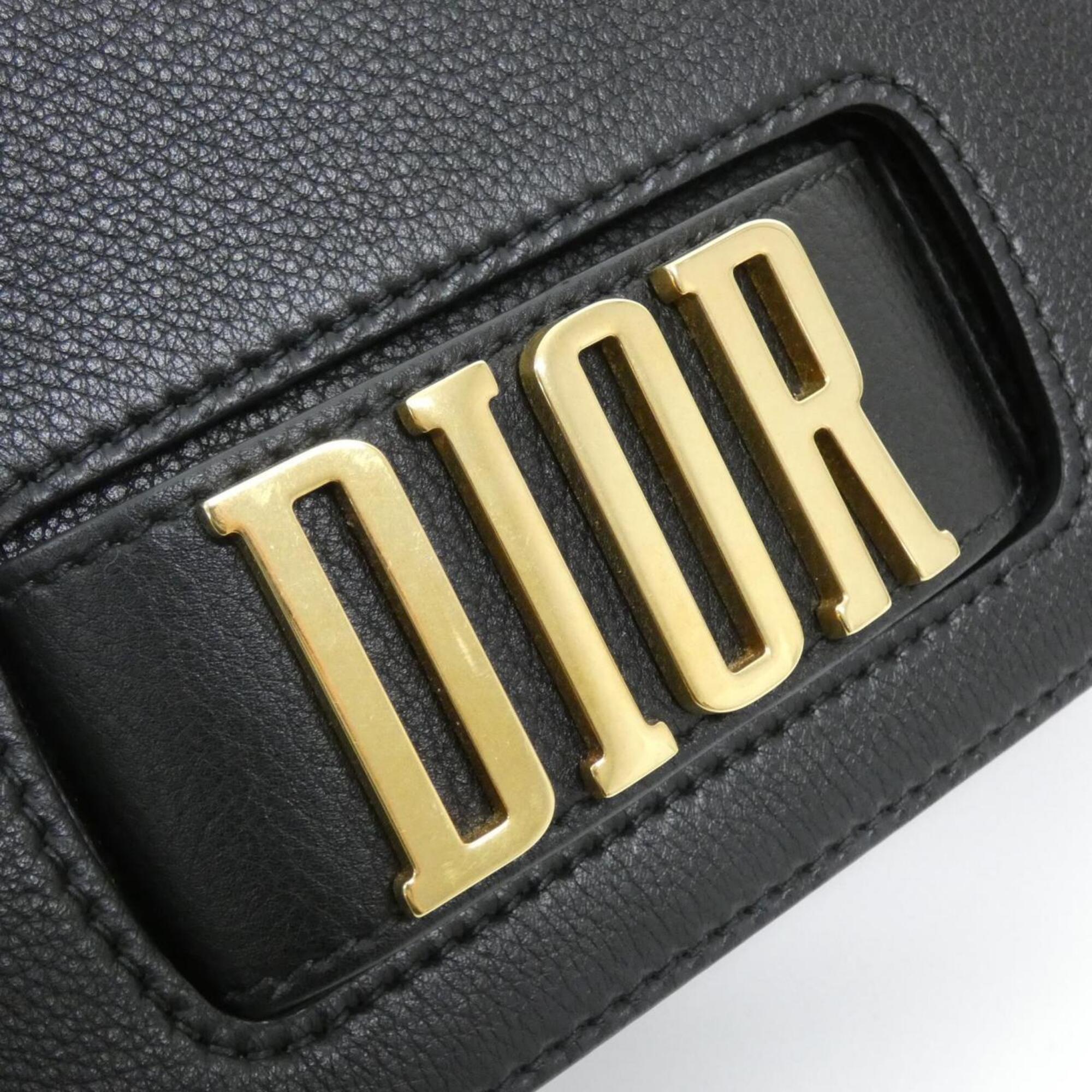 Christian Dior Black Leather Shoulder Bag (Pre-Owned)