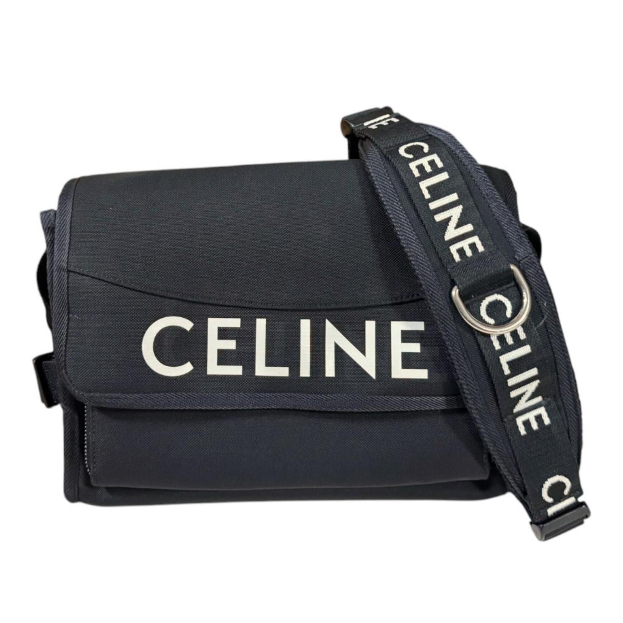 Celine Black Nylon Messenger Bag Shoulder Bag (Pre-Owned)