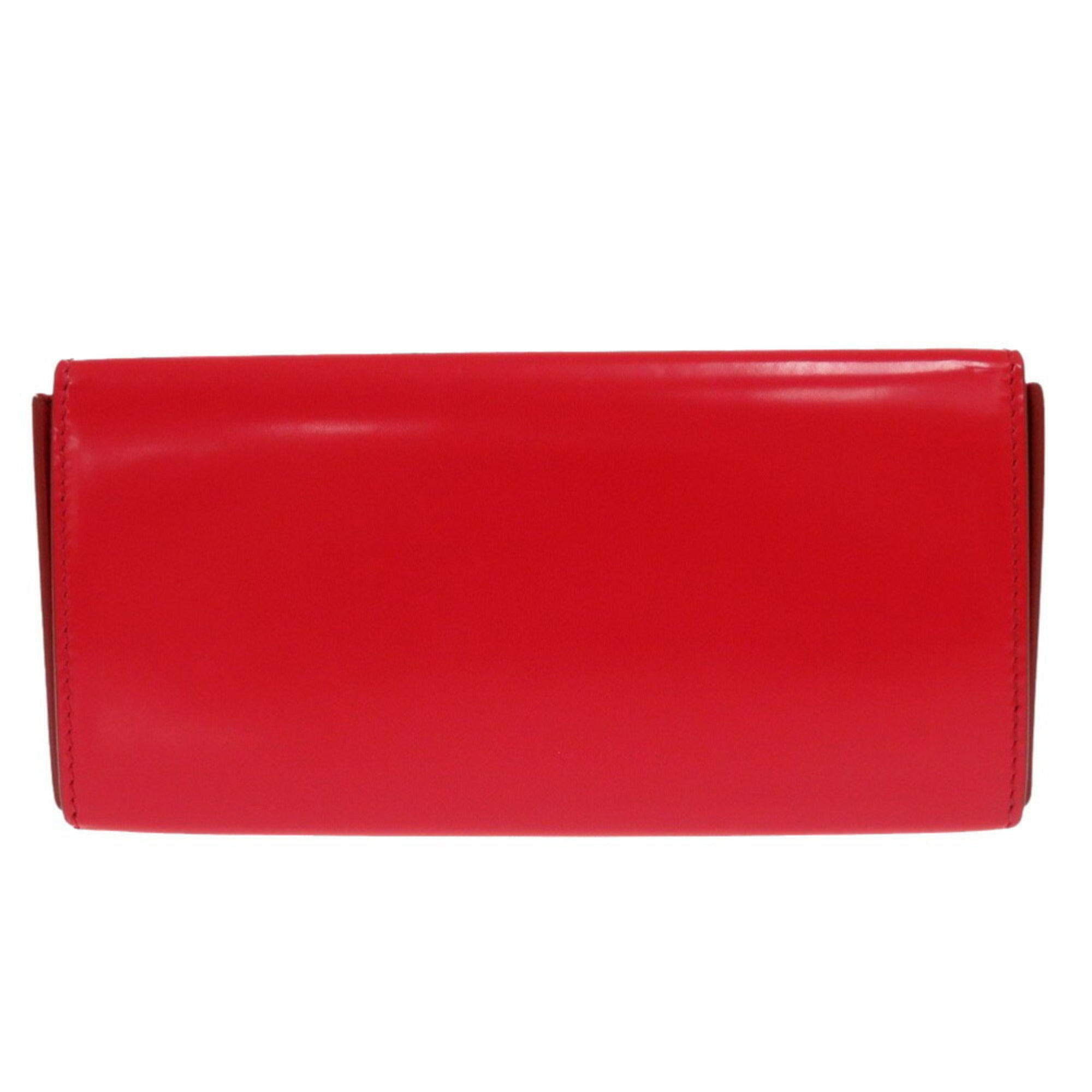 Salvatore Ferragamo Red Color Leather Clutch Bag Shoulder Bag (Pre-Owned)