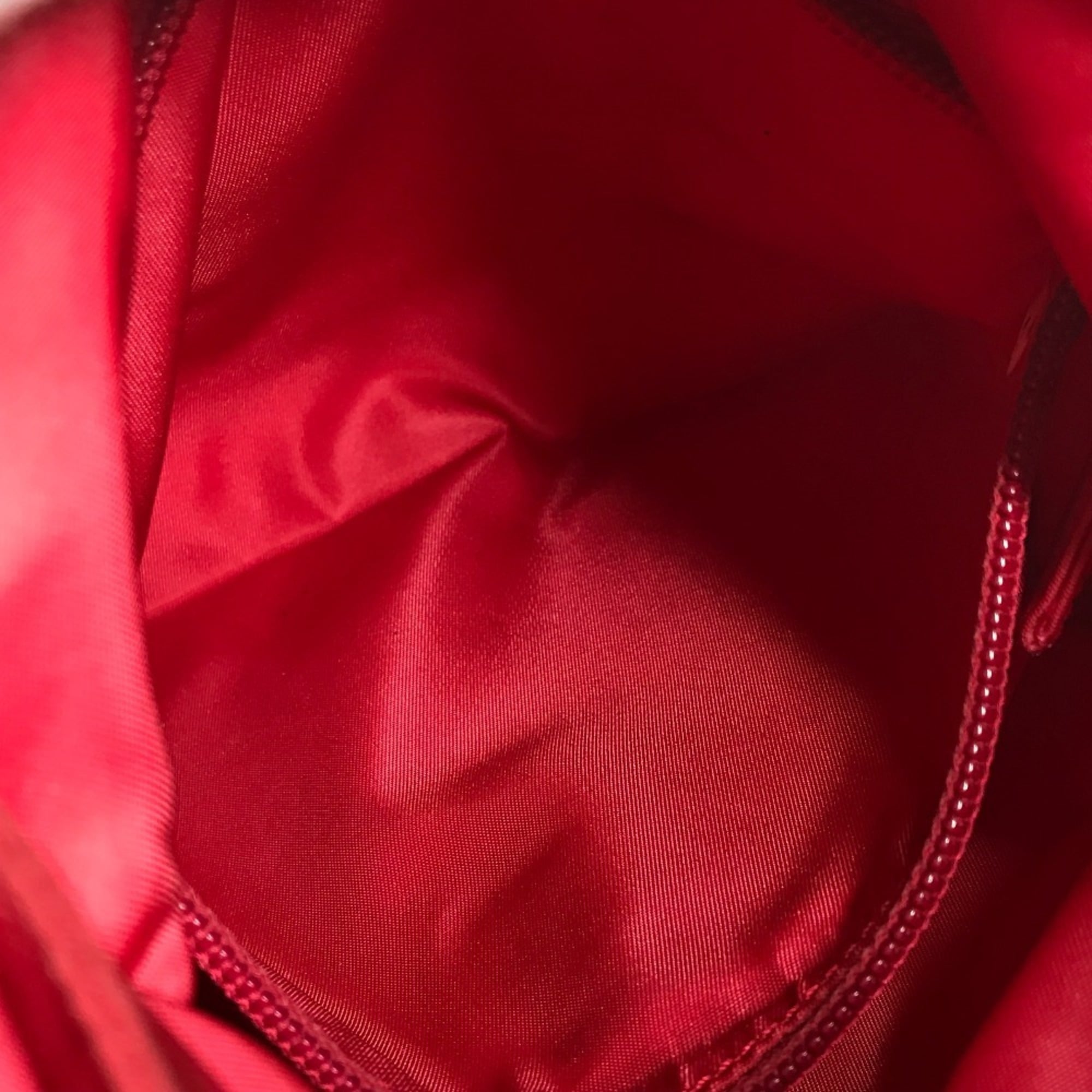 Prada Red Color Nylon Handbag Shoulder Bag (Pre-Owned)