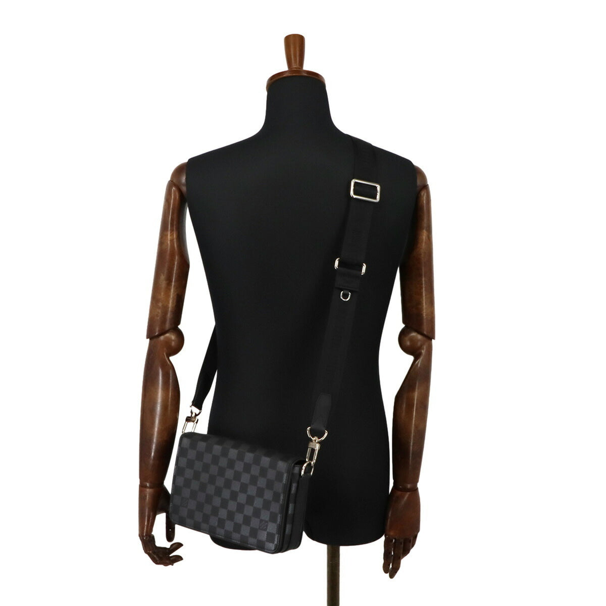 Louis Vuitton Black Damier Canvas Infini Silver Damier Canvas Messenger Bag Shoulder Bag (Pre-Owned)