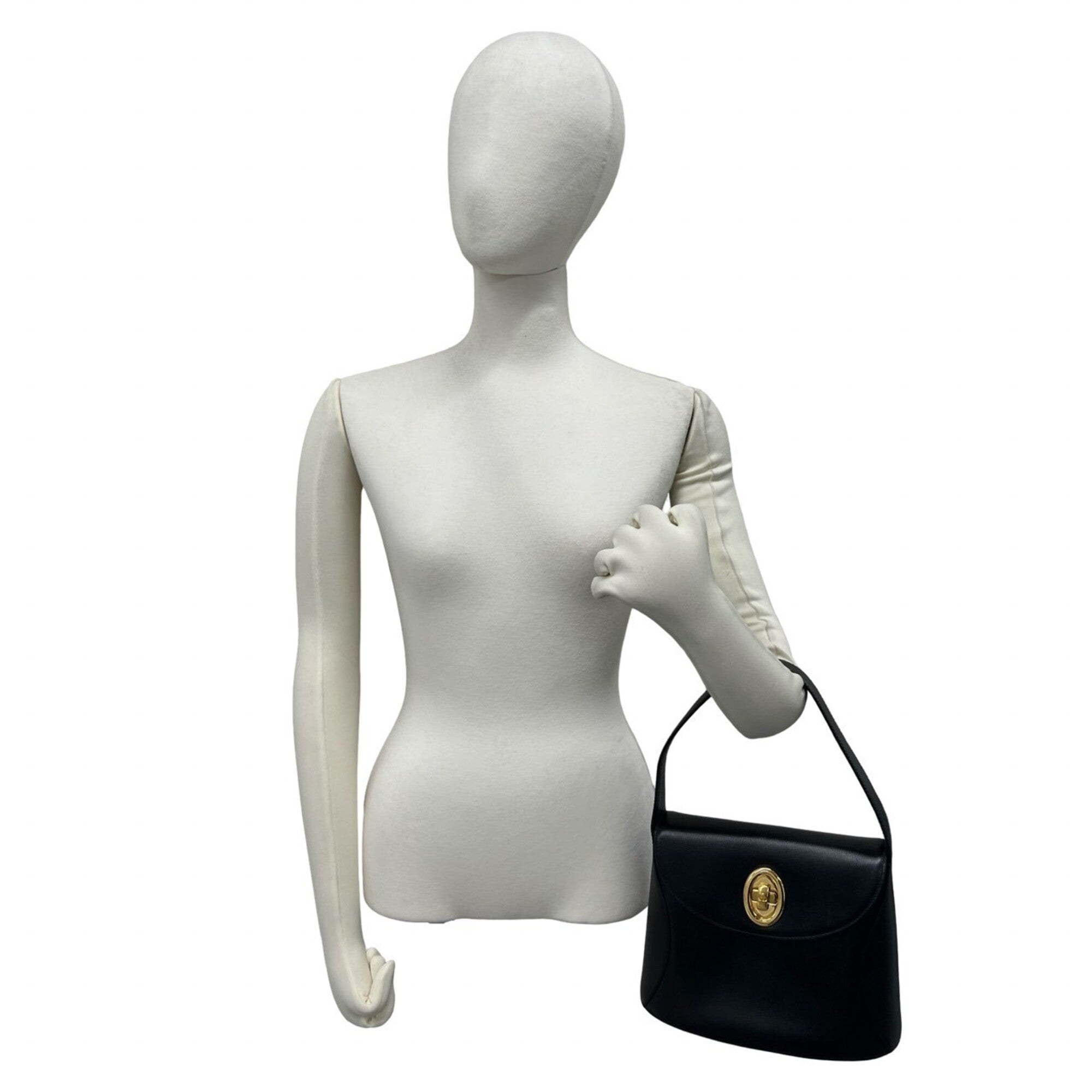 Christian Dior Black Leather Handbag Tote Bag (Pre-Owned)