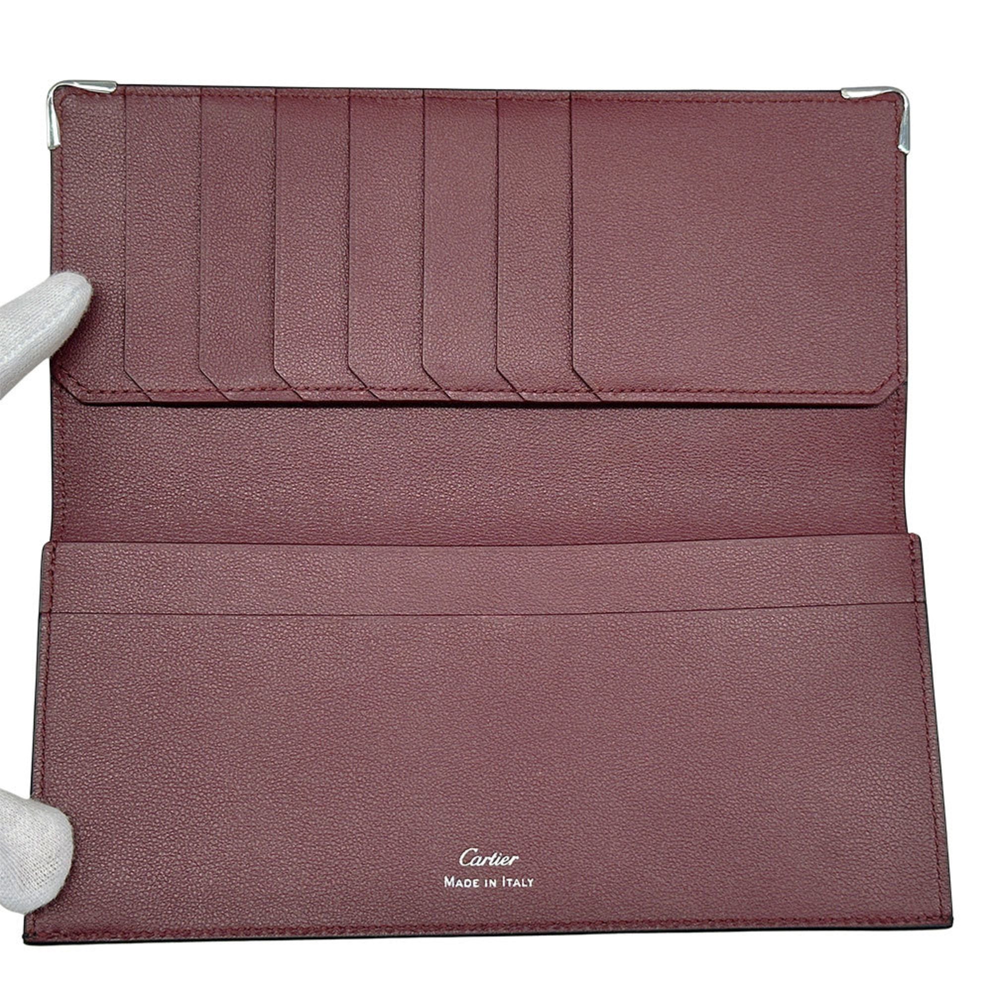Cartier Black Leather Long Wallet (Bi-Fold) (Pre-Owned)